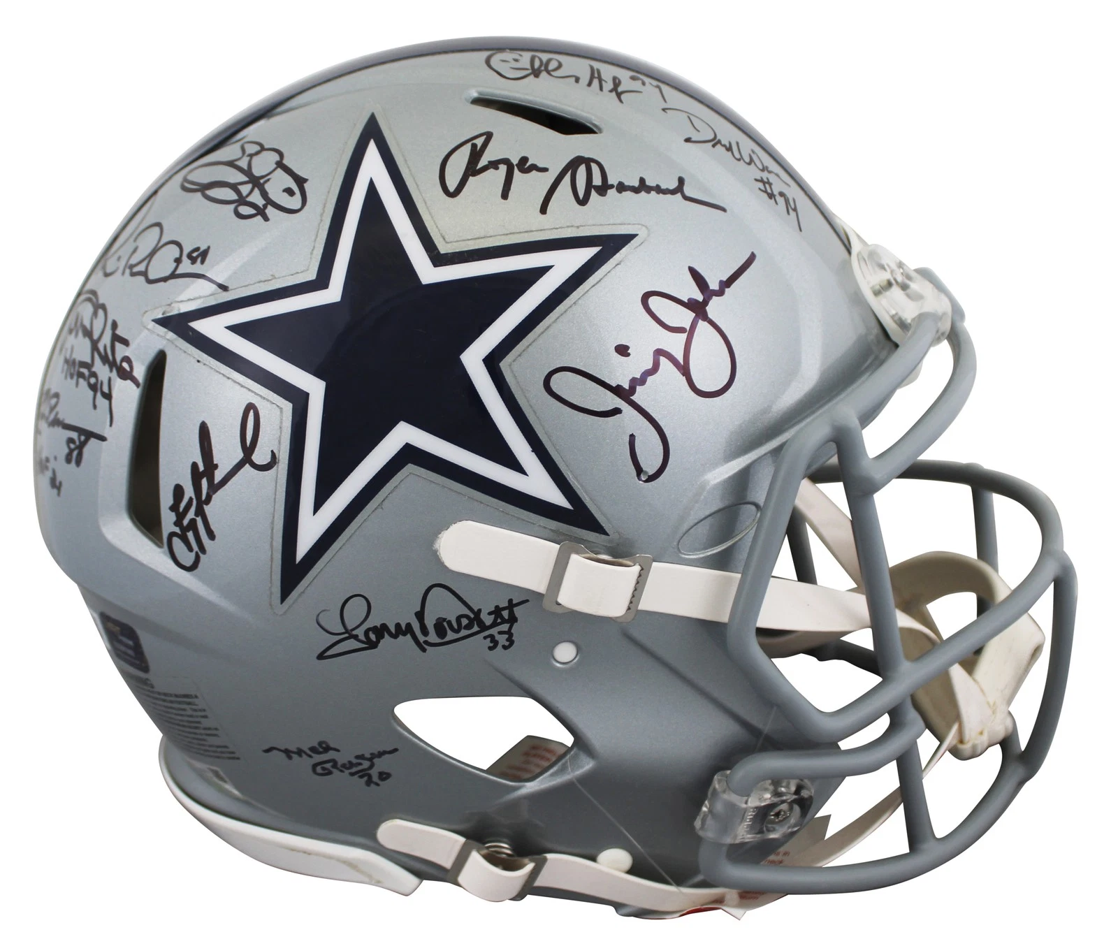 Cowboys ROH (11) Aikman, Smith, Irvin +8 Signed F/S Speed Proline Helmet BAS Wit