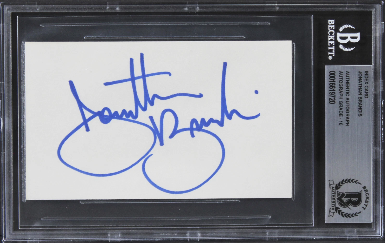 Jonathan Brandis Ladybugs Signed 3x5 Index Card Auto Graded Mint 10 BAS Slab 1