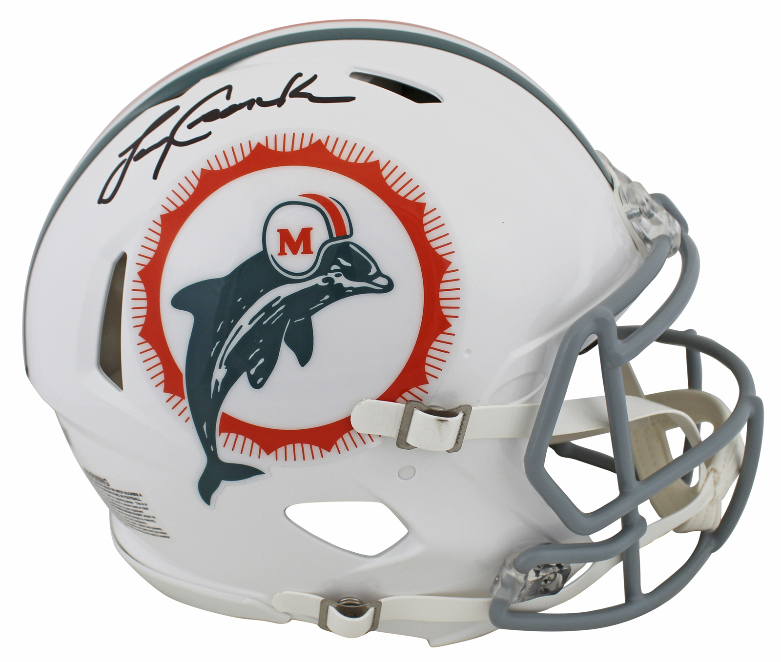 Dolphins Larry Csonka Signed Tribute Full Size Speed Proline Helmet BAS Wit