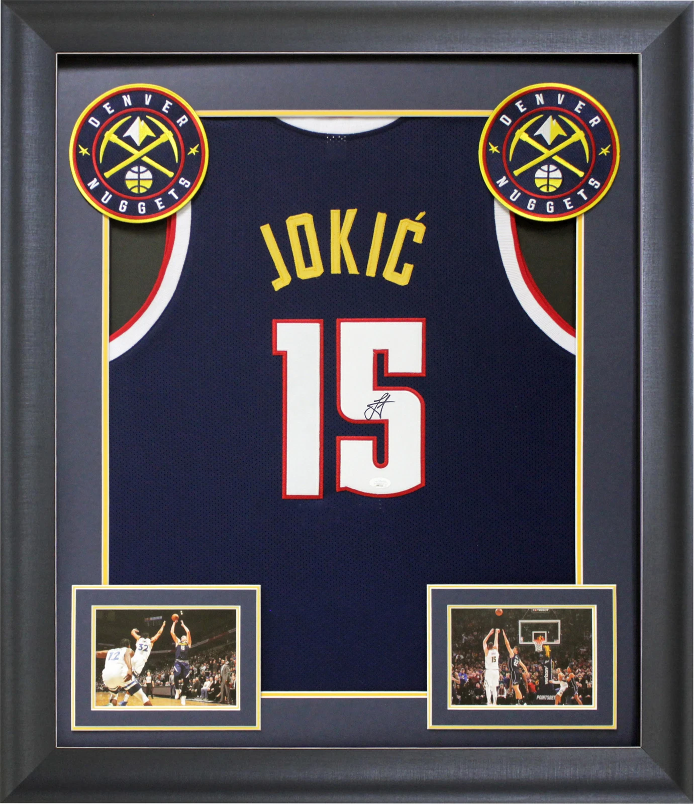 Nikola Jokic Authentic Signed Navy Blue Pro Style Framed Jersey JSA 2