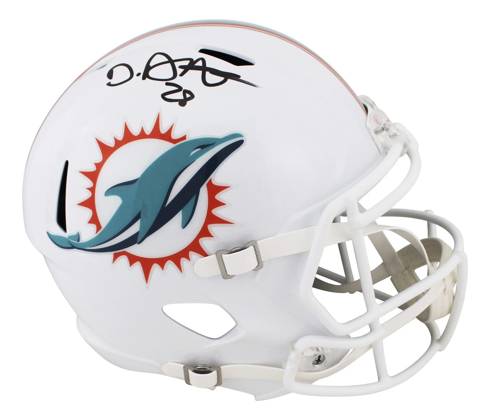 Dolphins De'Von Achane Authentic Signed Full Size Speed Rep Helmet BAS Witnessed