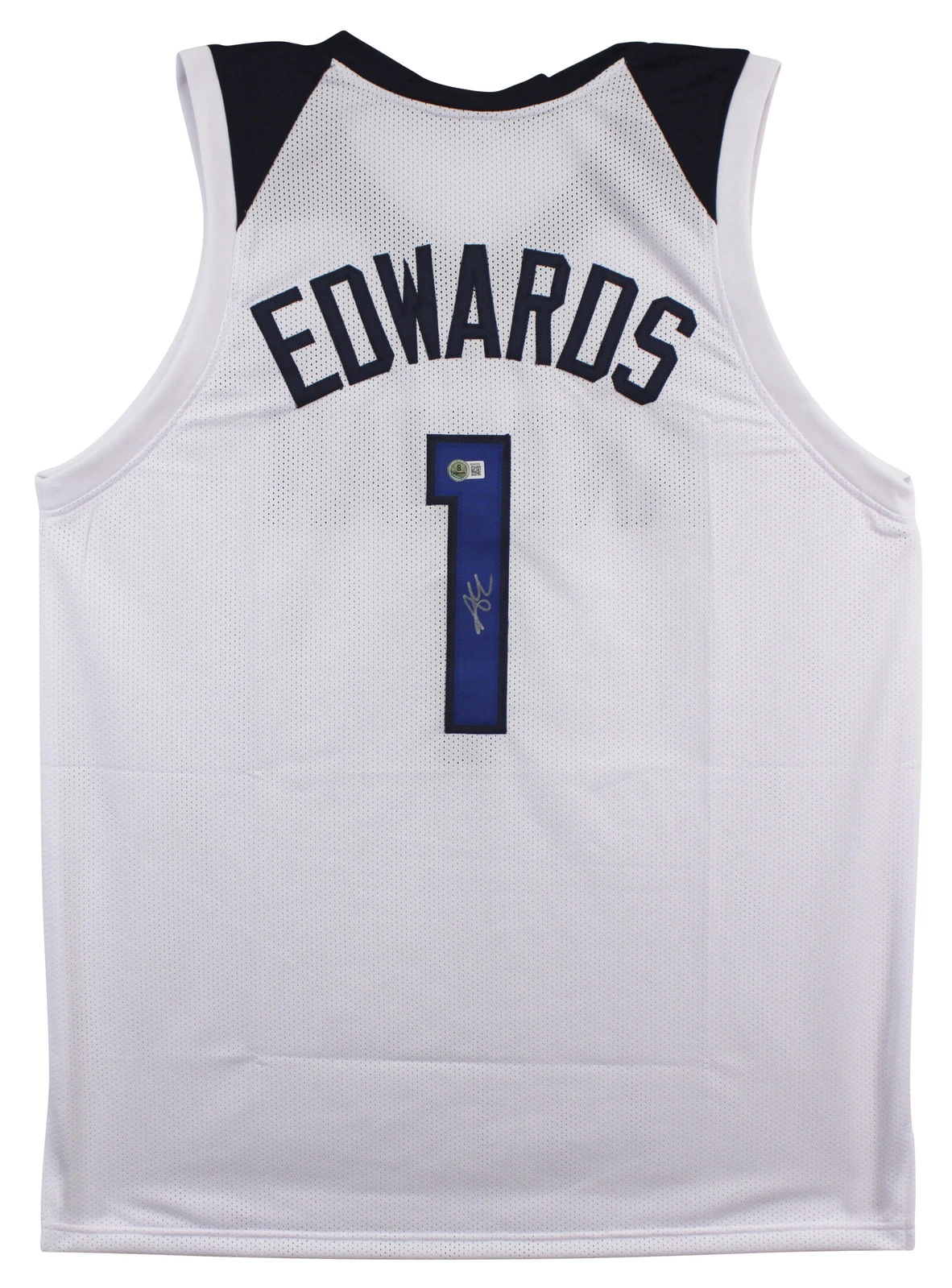 Anthony Edwards Authentic Signed White Pro Style Jersey Autographed BAS