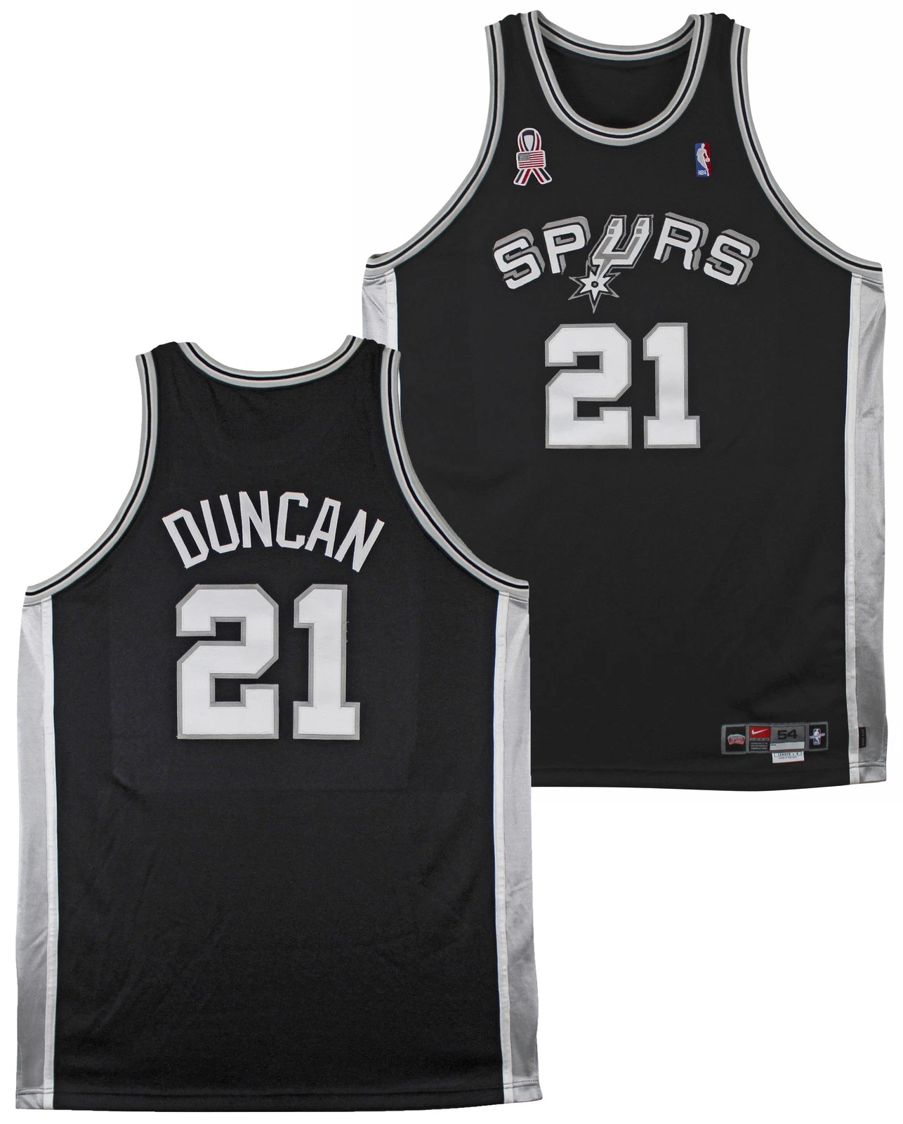 Spurs Tim Duncan 2001-02 Game Worn Nike +4