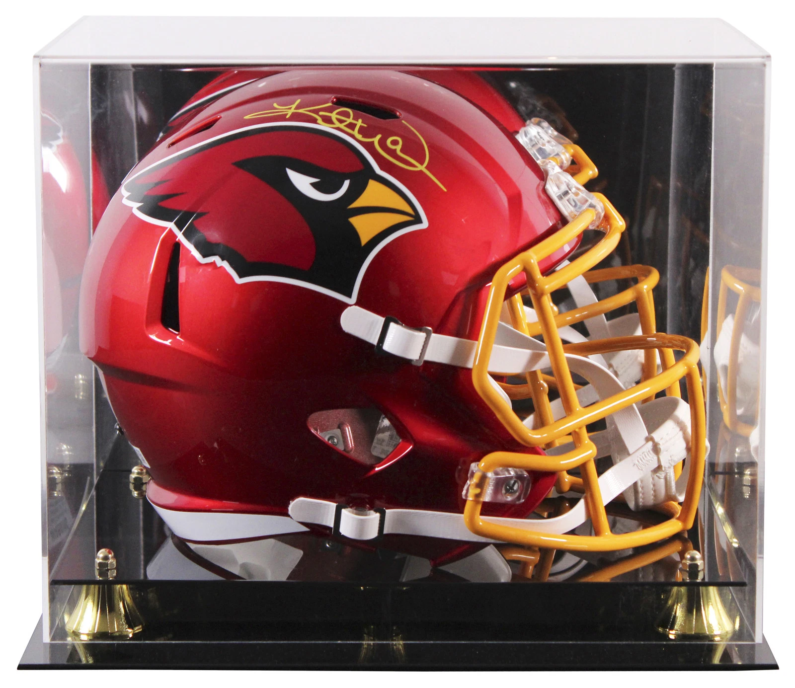 Cardinals Kurt Warner Signed Flash Full Size Speed Rep Helmet W/ Case BAS Wit