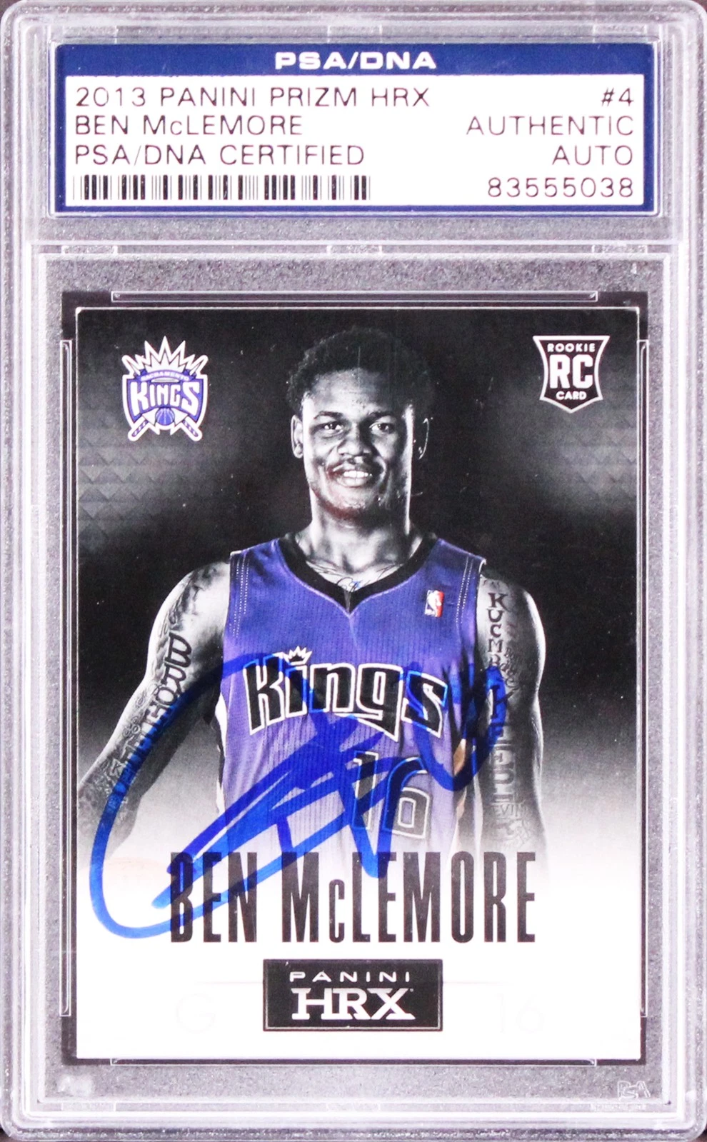 Kings Ben McLemore Authentic Signed 2013 Panini Prizm HRX #4 RC Card PSA Slabbed