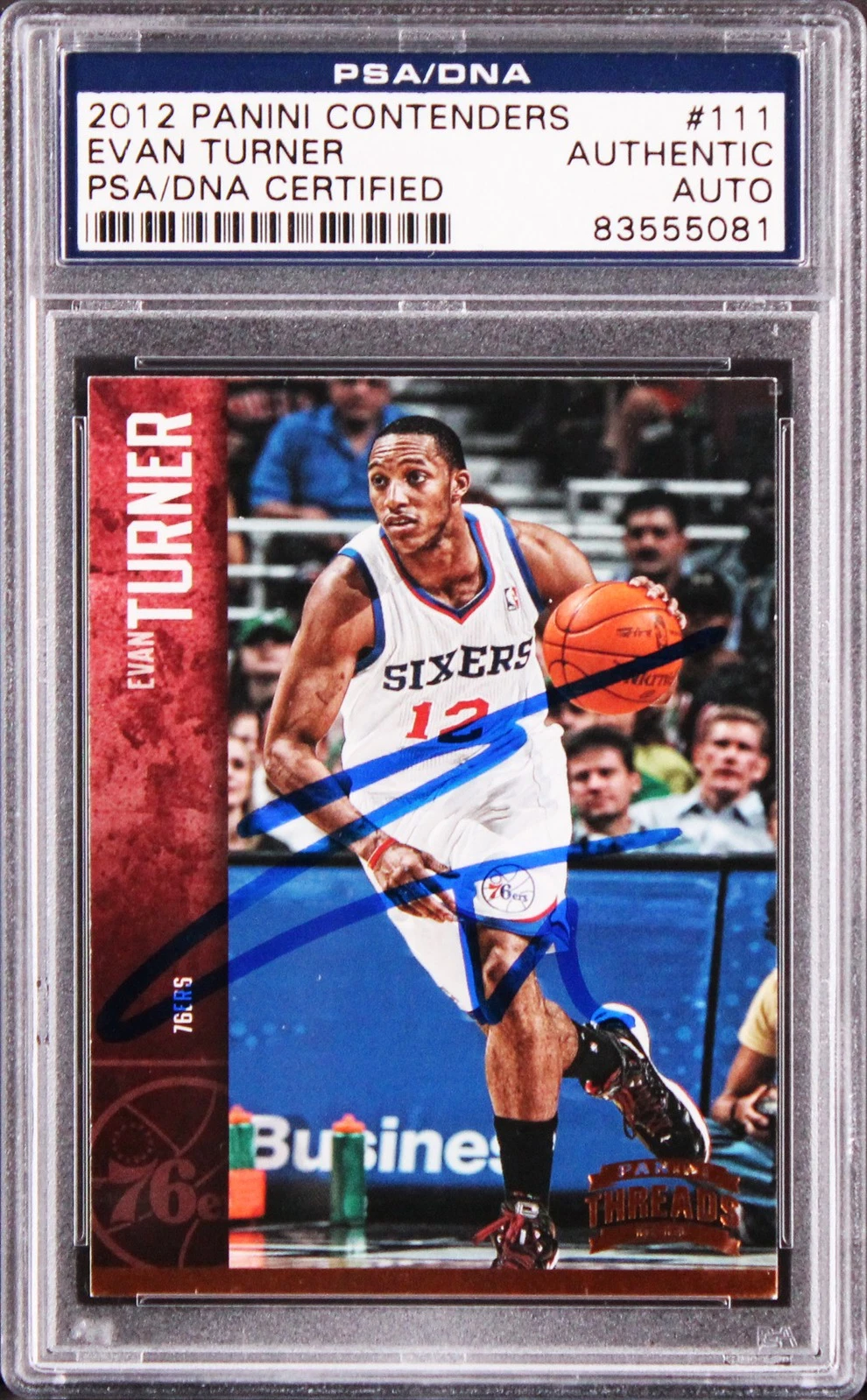 76ers Evan Turner Authentic Signed 2012 Panini Contenders #111 Card PSA/DNA Slab