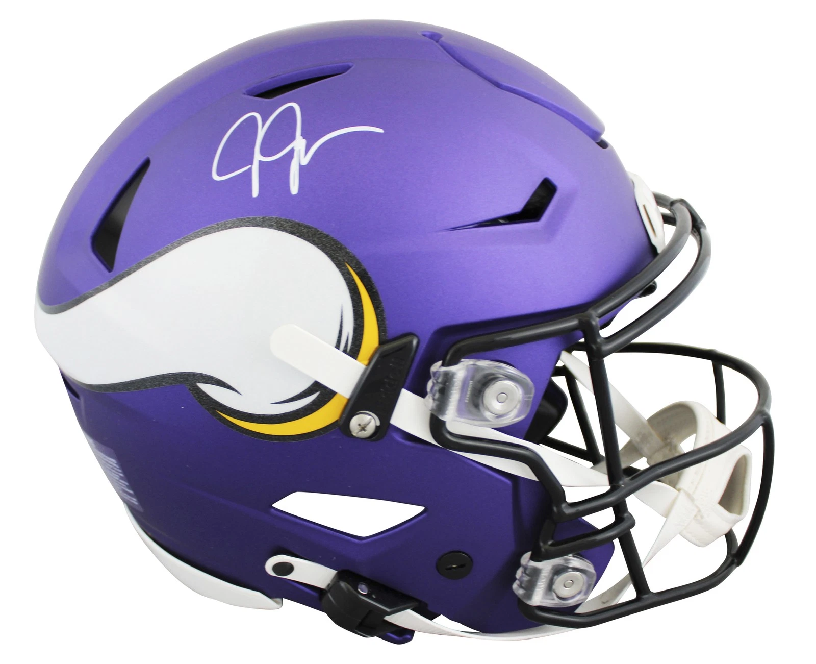 Vikings Justin Jefferson Authentic Signed Speed Flex Full Size Helmet BAS Wit