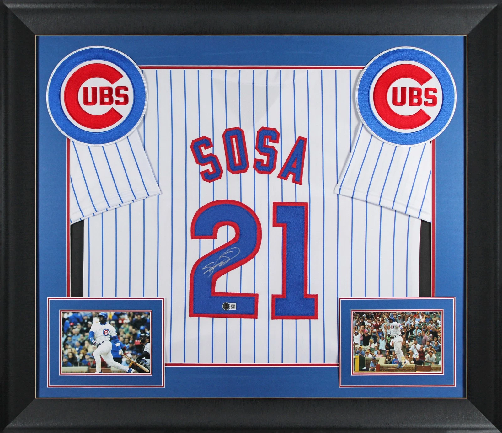 Sammy Sosa Authentic Signed White Pinstripe Pro Style Framed Jersey BAS Witness