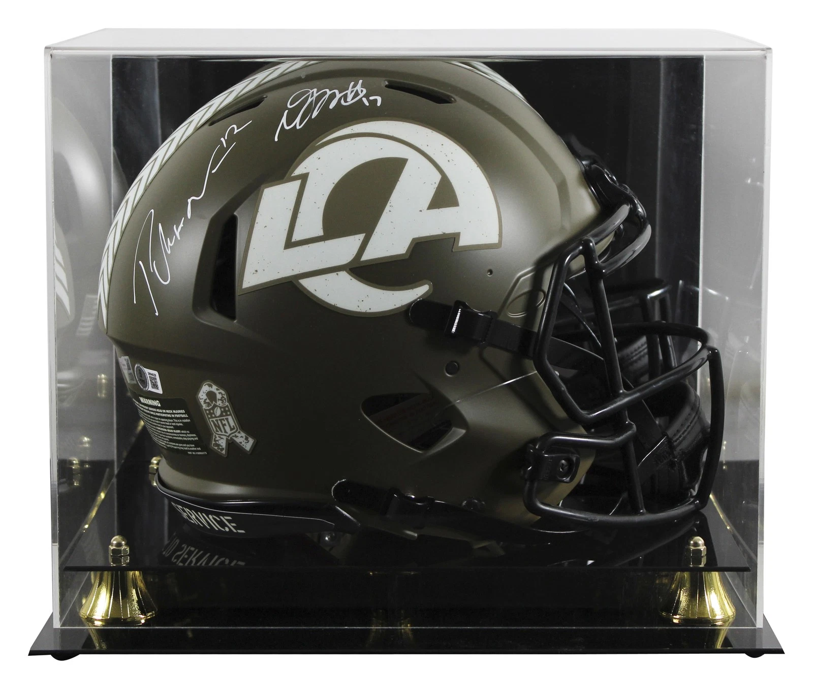 Davante Adams & Puka Nacua Signed STS F/S Speed Proline Helmet W/ Case BAS W