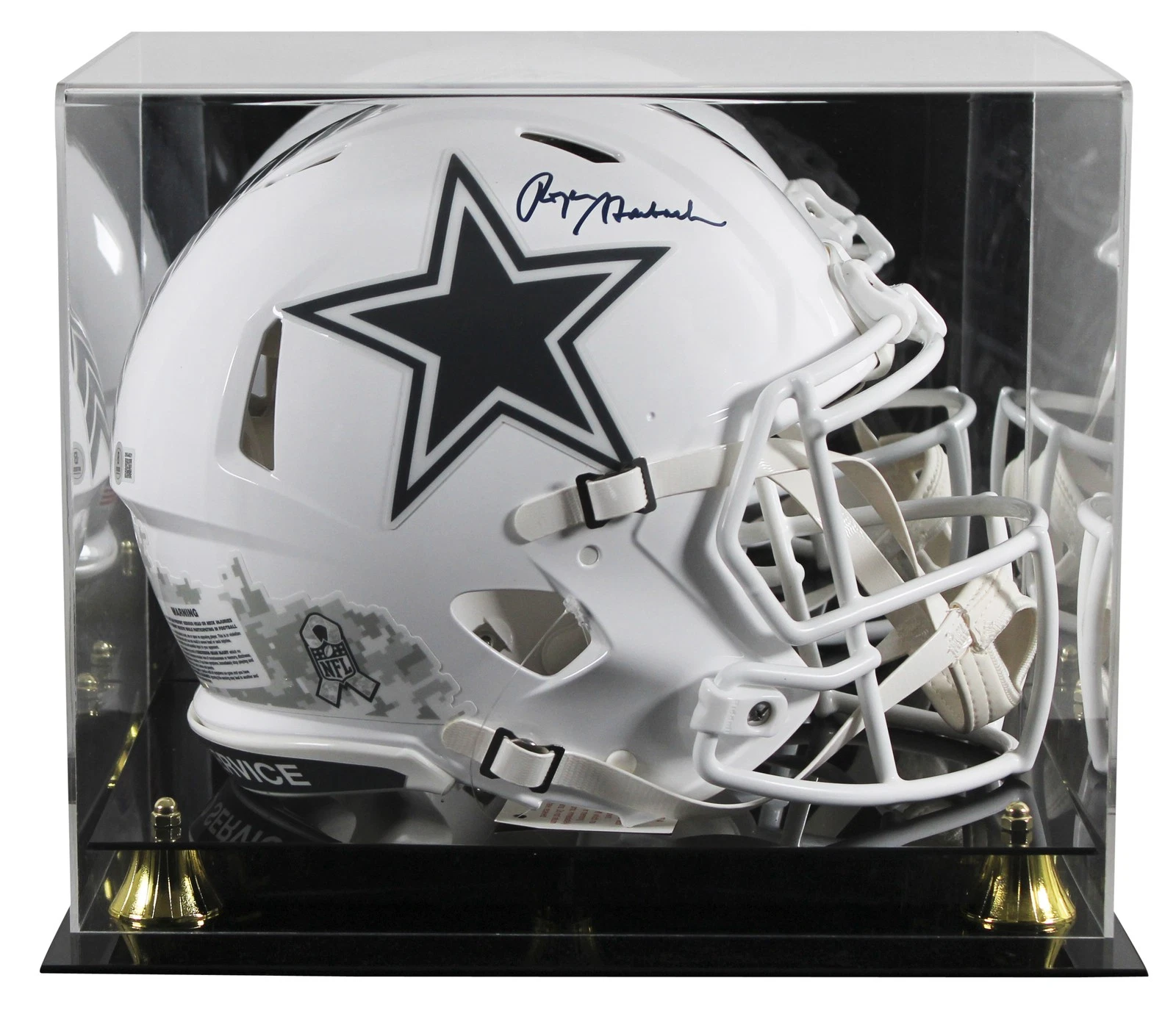 Cowboys Roger Staubach Signed STS III F/S Speed Proline Helmet W/ Case BAS Wit