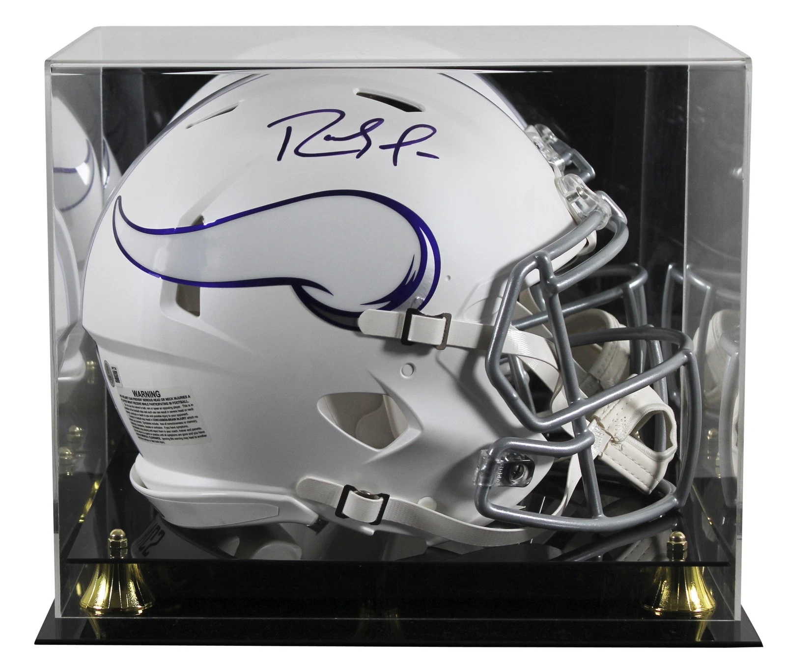 Vikings Randy Moss Signed 2024 On-Field Alt F/S Speed Proline Helmet W/ Case BAS