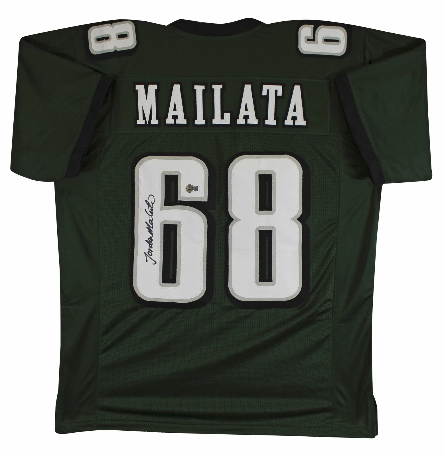 Jordan Mailata Authentic Signed Green Pro Style Jersey Autographed BAS Witnessed