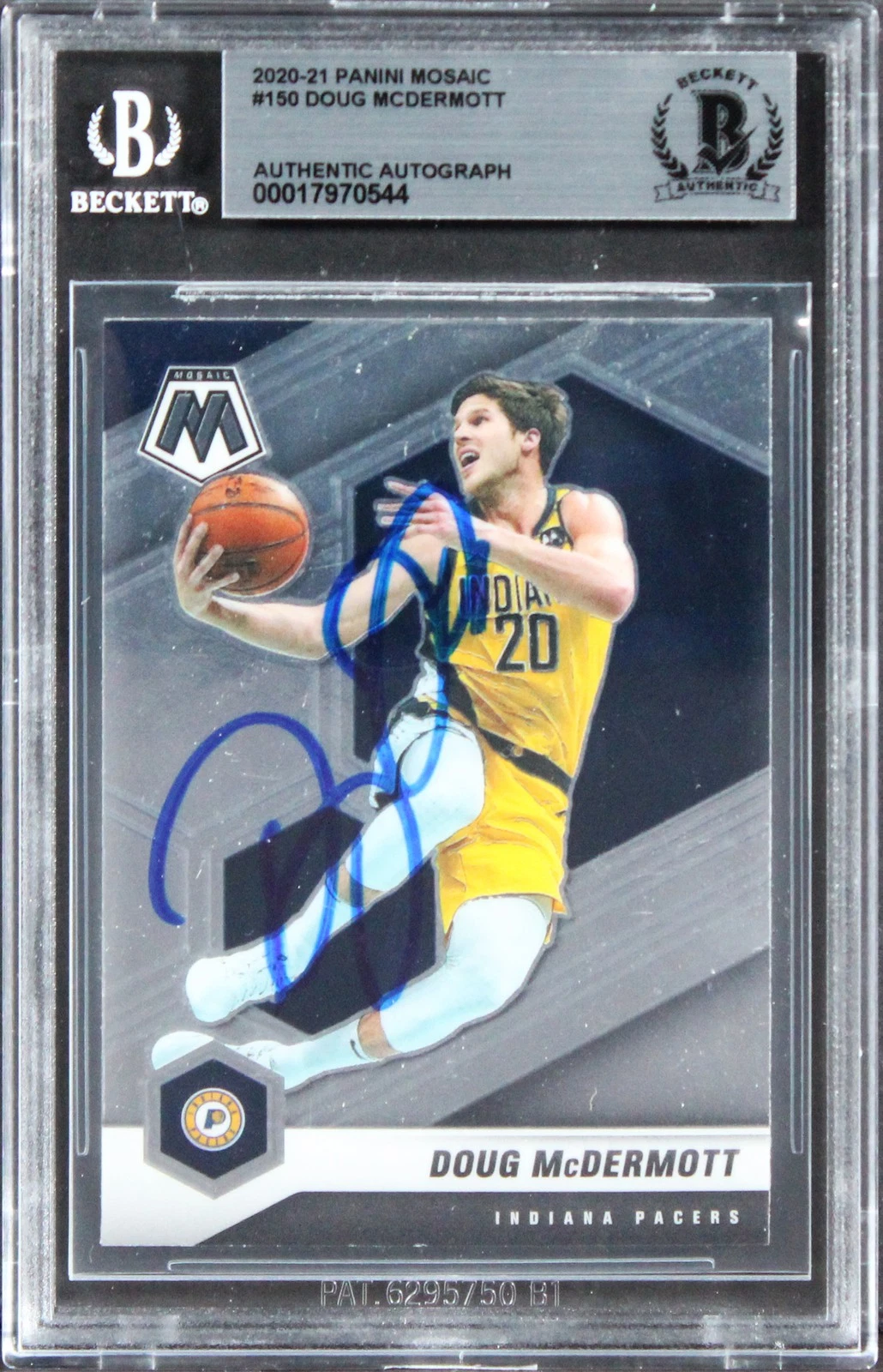 Pacers Doug McDermott Authentic Signed 2020 Panini Mosaic #159 Card BAS Slabbed
