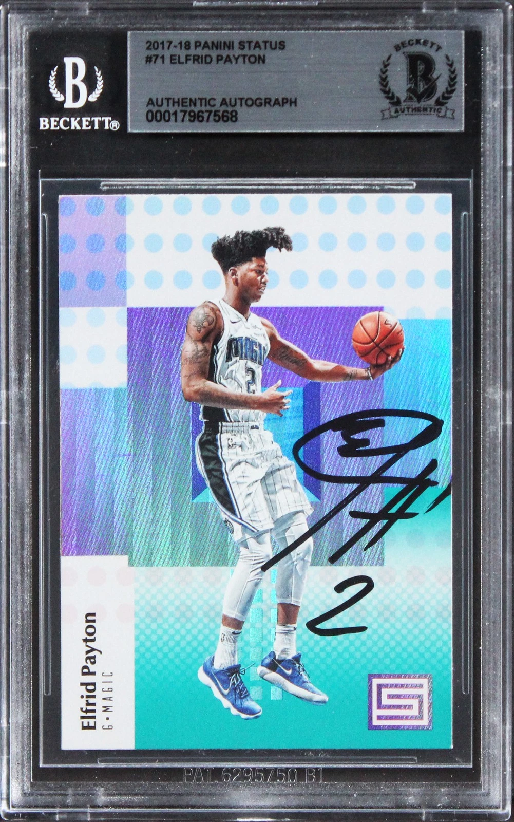 Magic Elfrid Payton Authentic Signed 2017 Panini Status #71 Card BAS Slabbed