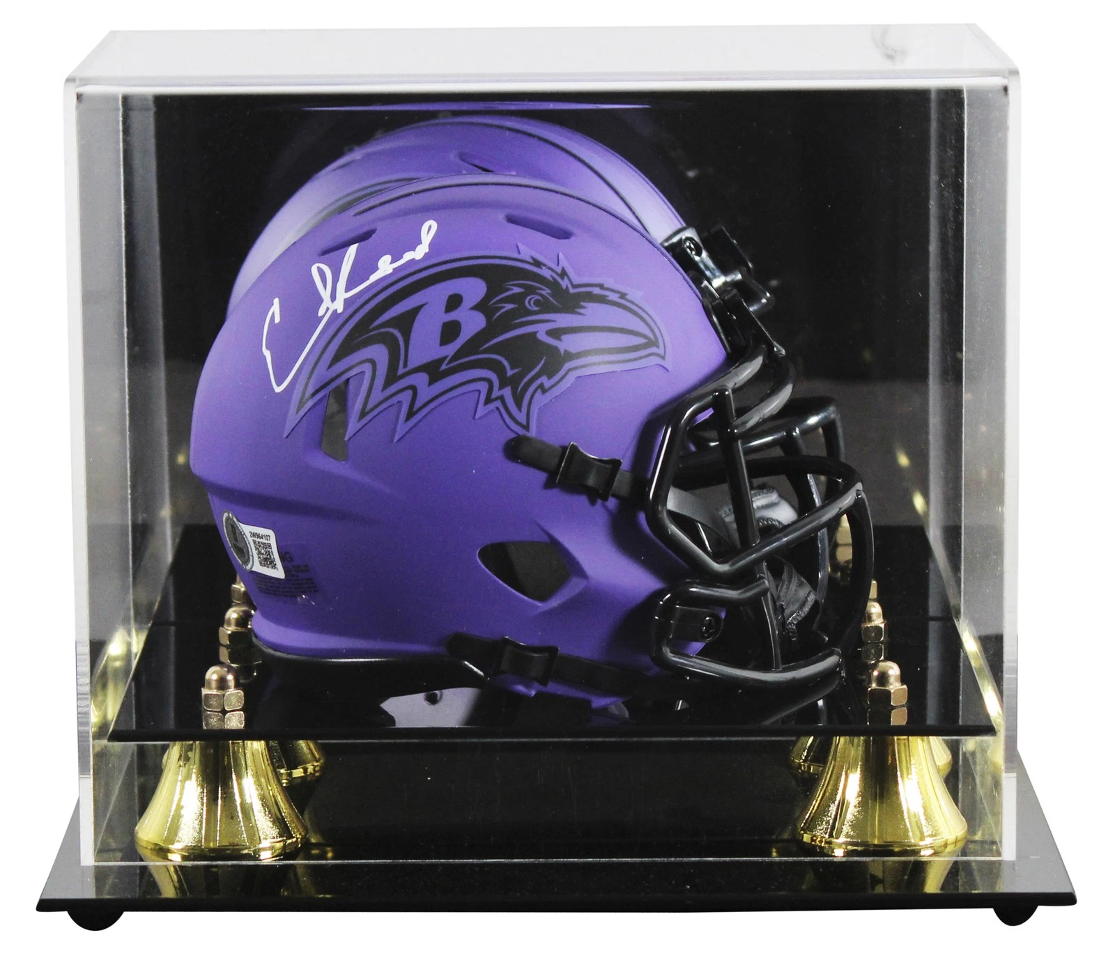 Ravens Ed Reed Authentic Signed Rave Speed Mini Helmet W/ Case BAS Witnessed