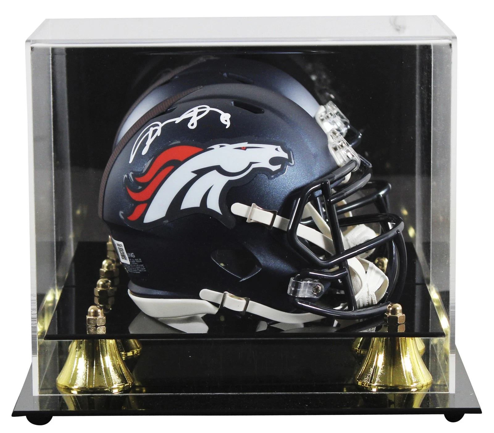 Broncos Shannon Sharpe Signed 2024 Speed Mini Helmet W/ Case BAS Witnessed