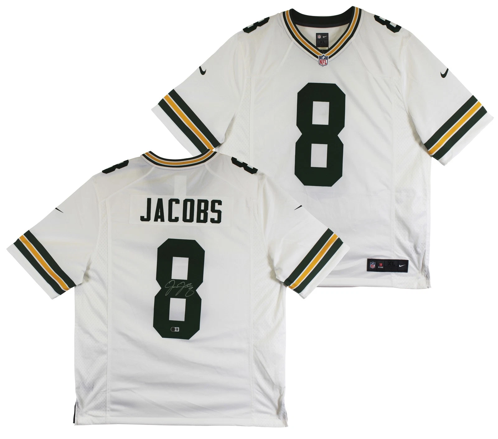 Packers Josh Jacobs Authentic Signed White Nike Game Jersey BAS Witnessed