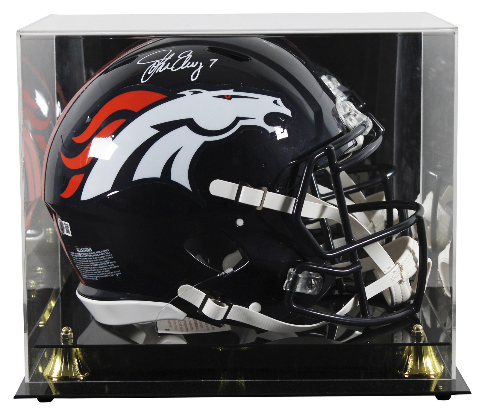 Broncos John Elway Signed Full Size Speed Proline Helmet w/ Case BAS Witnessed