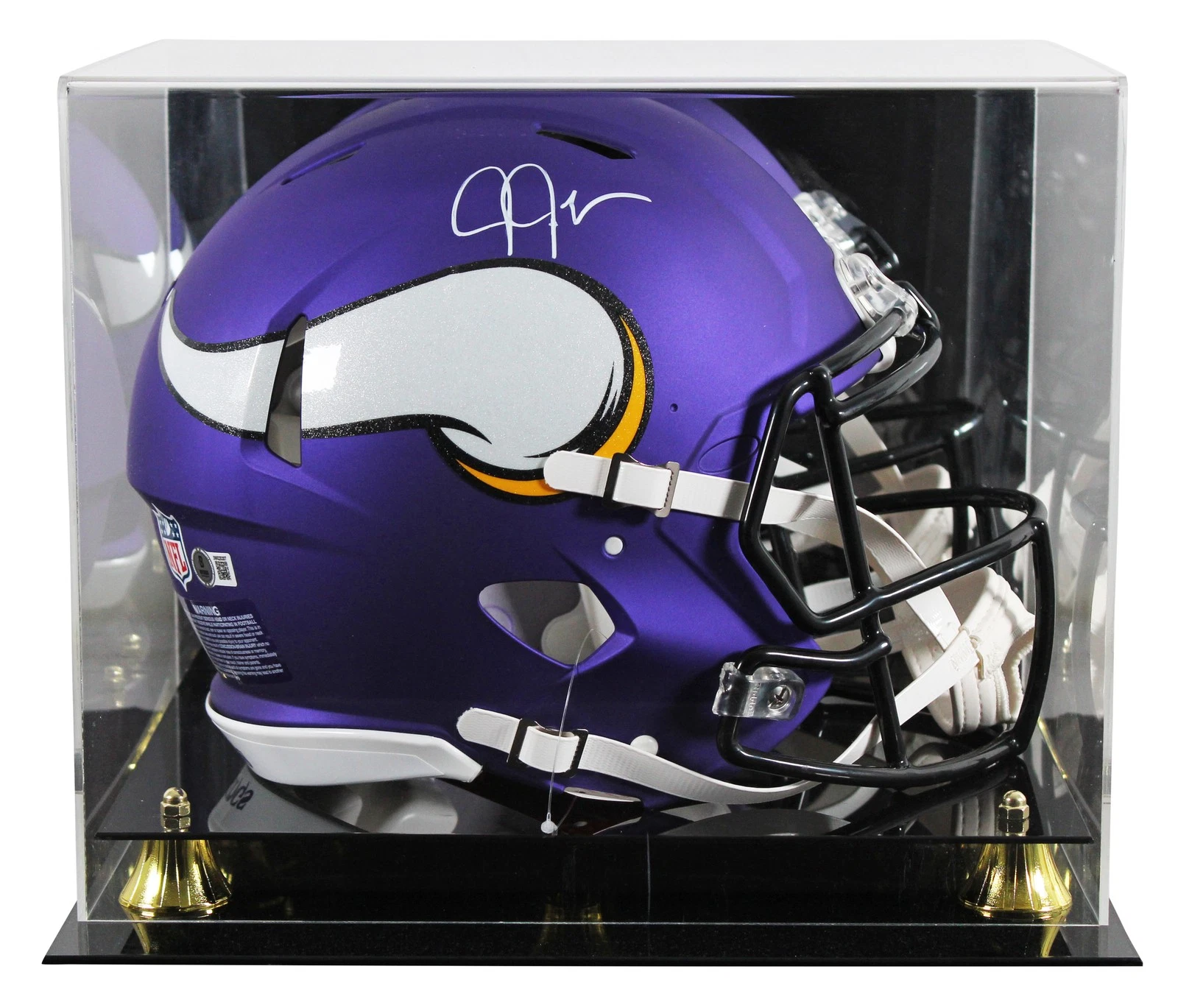 VIKINGS JUSTIN JEFFERSON SIGNED FULL SIZE SPEED PROLINE HELMET W/ CASE BAS WIT COLLECTIBLE MEMORABILIA