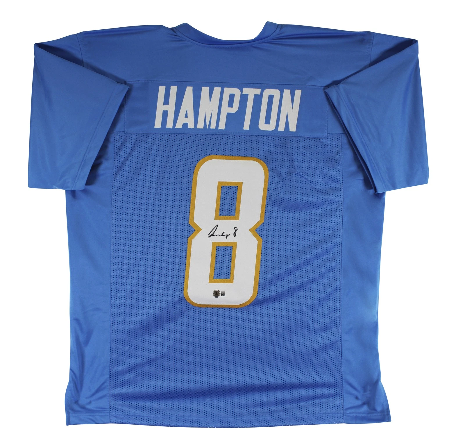Omarion Hampton Signed Powder Blue Pro Style Jersey Autographed BAS Witnessed