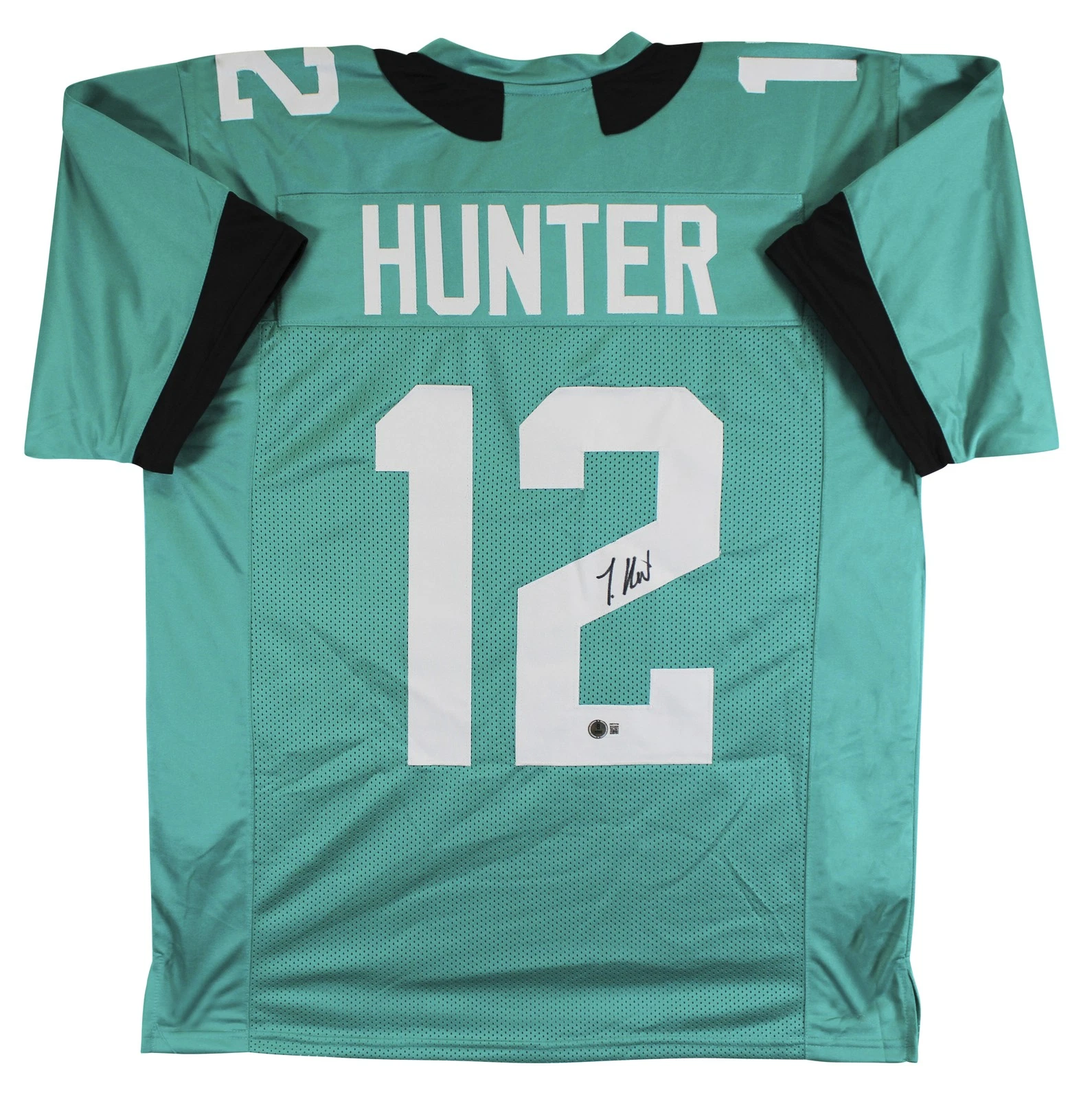 Travis Hunter Authentic Signed Teal Pro Style Jersey Autographed BAS Witnessed