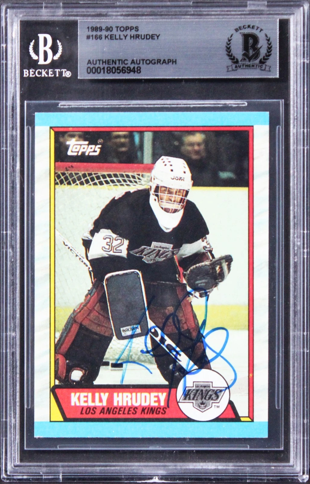 Kings Kelly Hrudey Authentic Signed 1989 Tops #166 Card BAS Slabbed 2