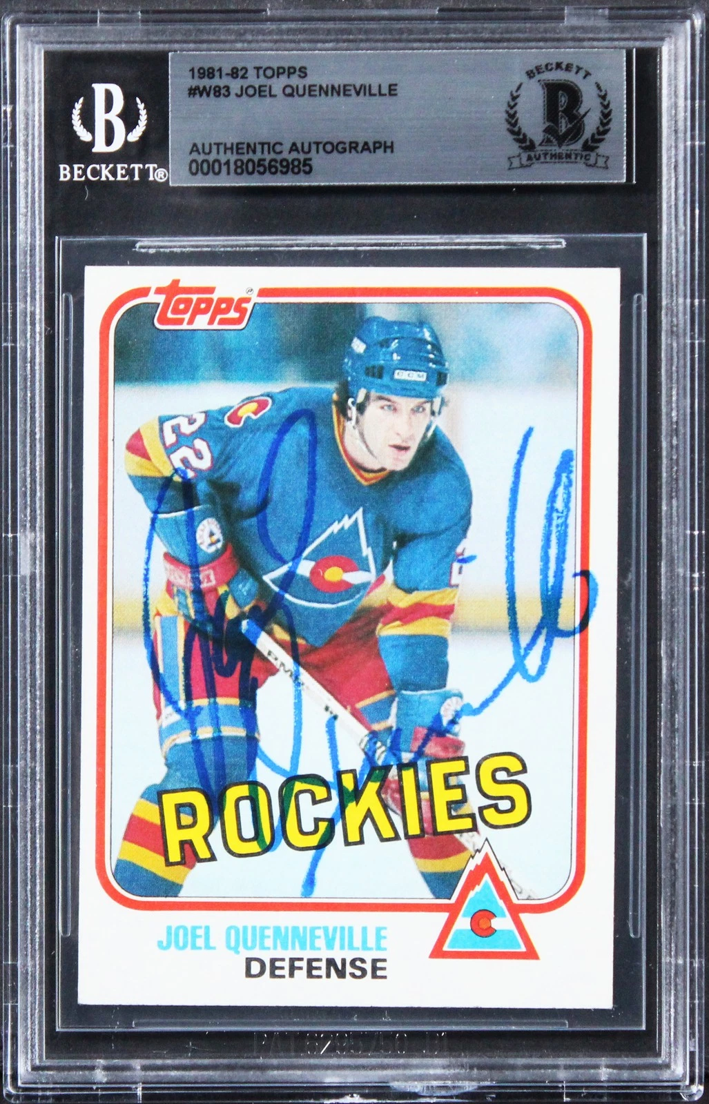 Rockies Joel Quenneville Authentic Signed 1981 Topps #W83 Card BAS Slabbed
