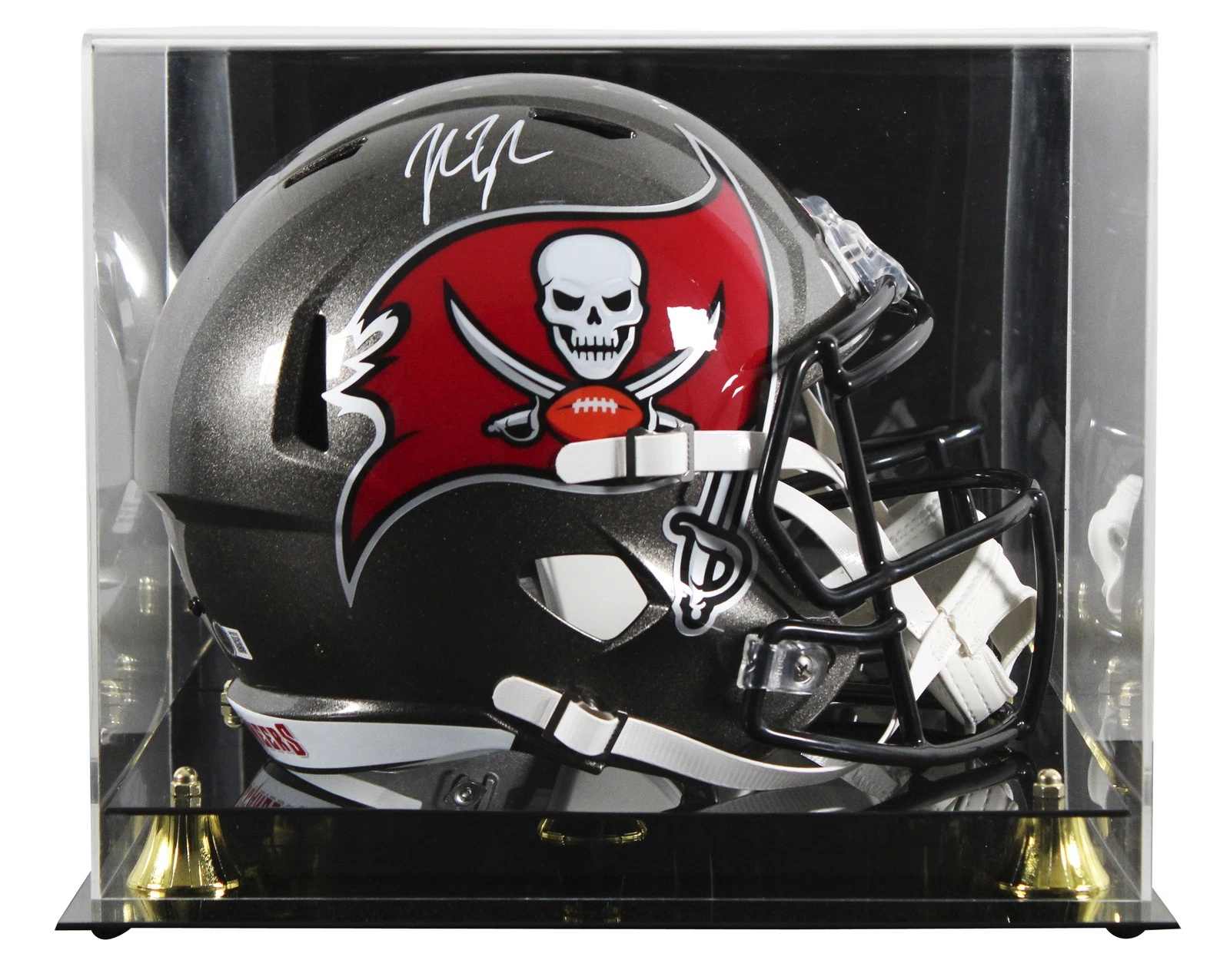 Buccaneers John Lynch Signed Full Size Speed Rep Helmet W/ Case BAS Witnessed