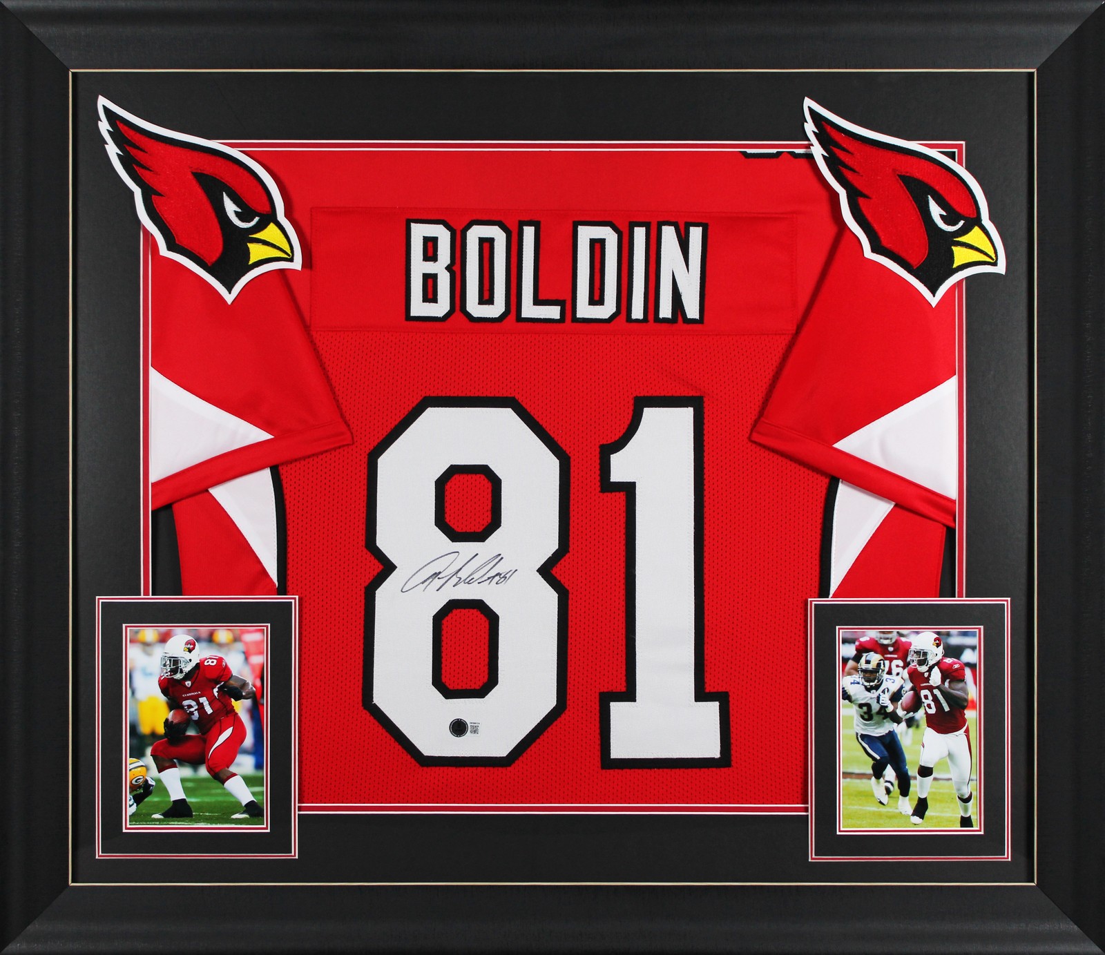 Anquan Boldin Authentic Signed Red Pro Style Framed Jersey BAS Witnessed