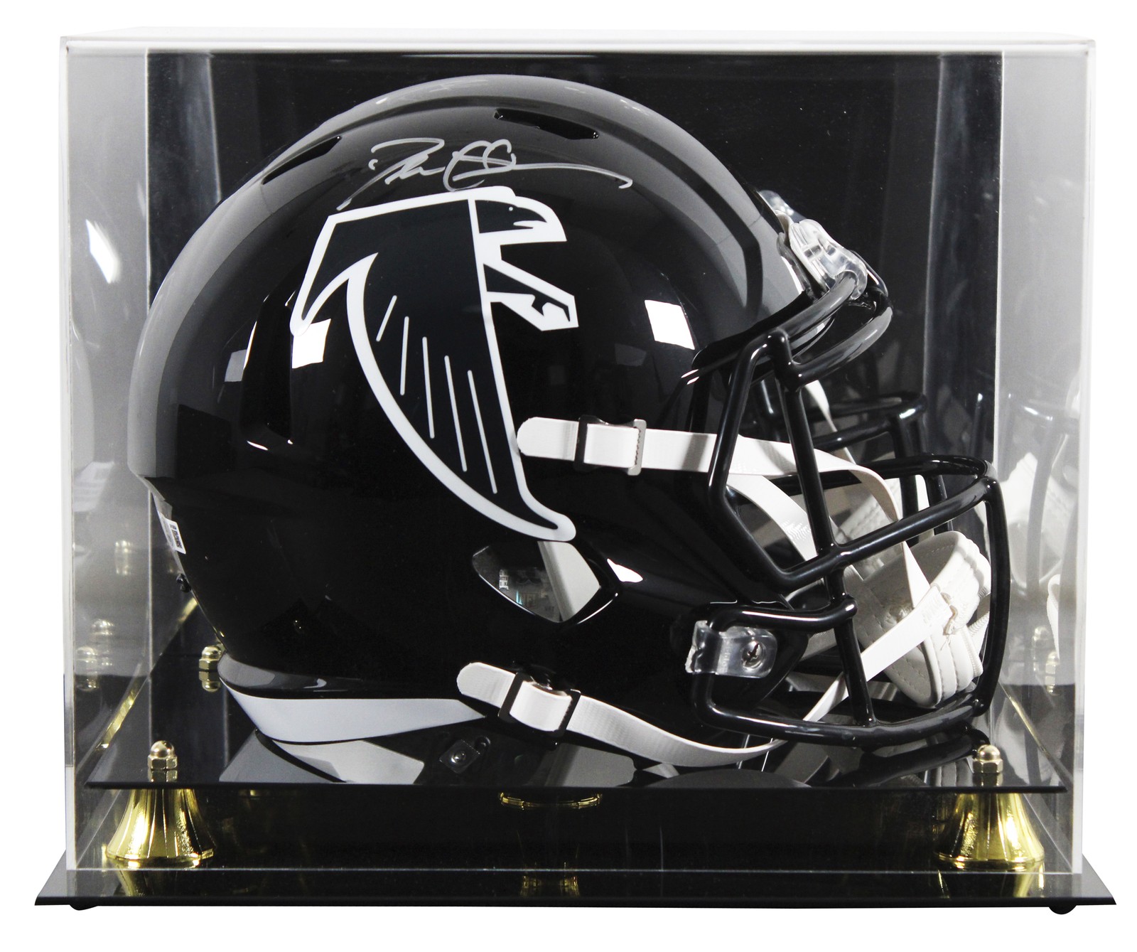 Falcons Deion Sanders Signed 1990-02 TB Full Size Speed Rep Helmet W/ Case BAS W