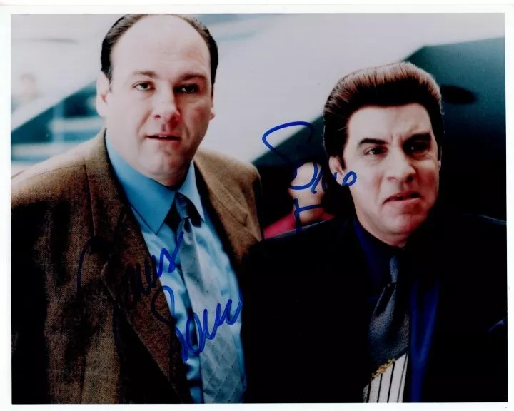 STEVEN VAN ZANDT and JAMES GANDOLFINI Signed 8x10 THE SOPRANOS Photo w/ Holo COA