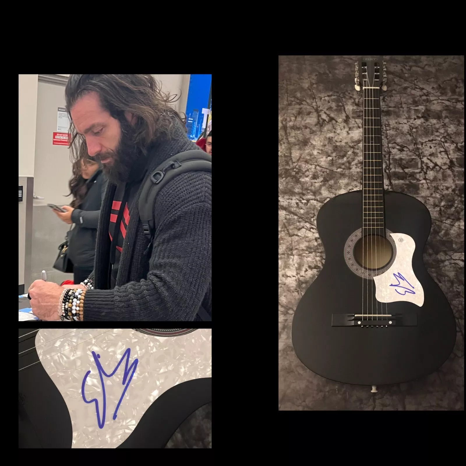 GFA Raw WWE Walk with  * ELIAS *  Signed Acoustic Guitar EXACT PROOF COA