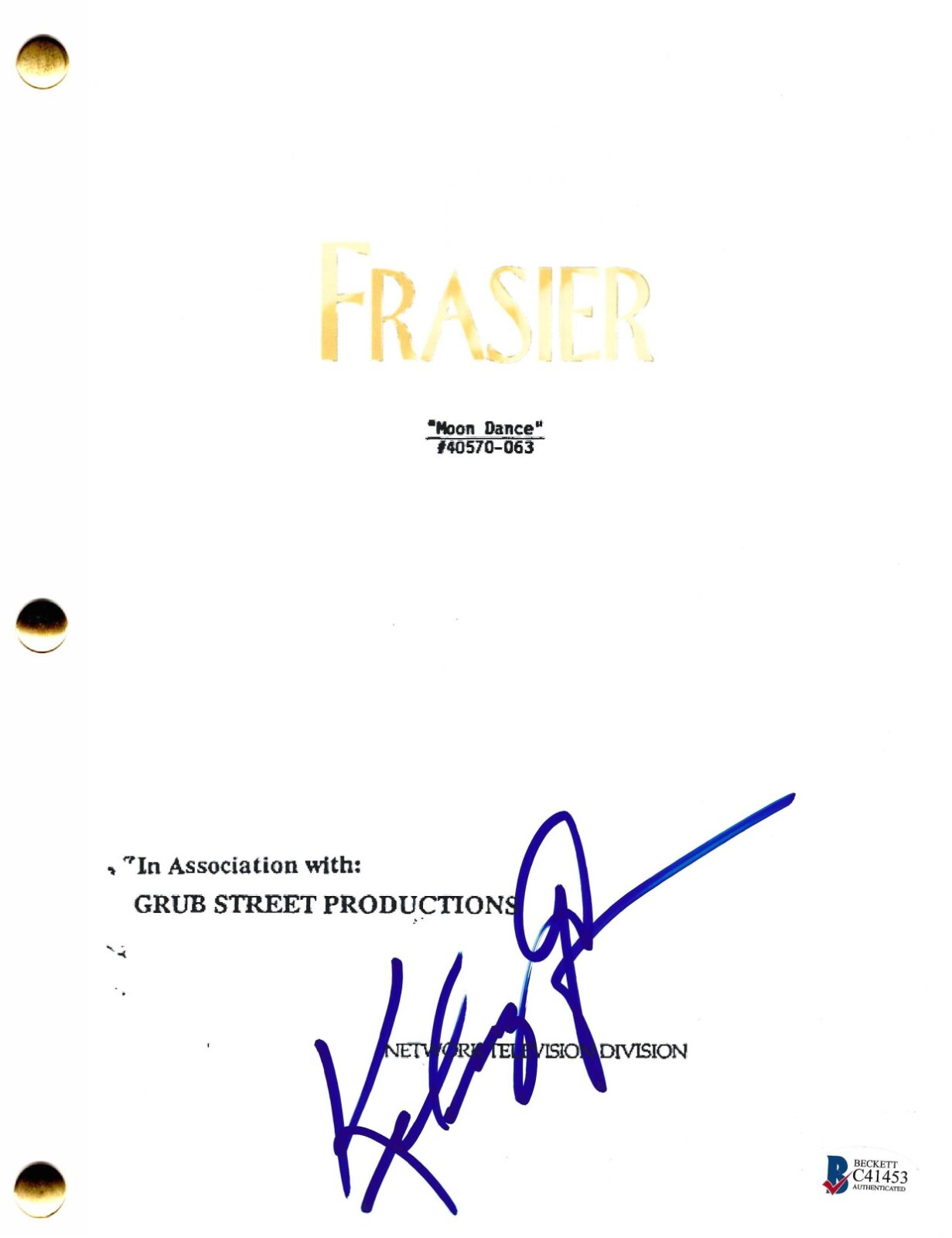 Kelsey Grammer Frasier Signed Moon Dance Script Authentic Autograph Beckett