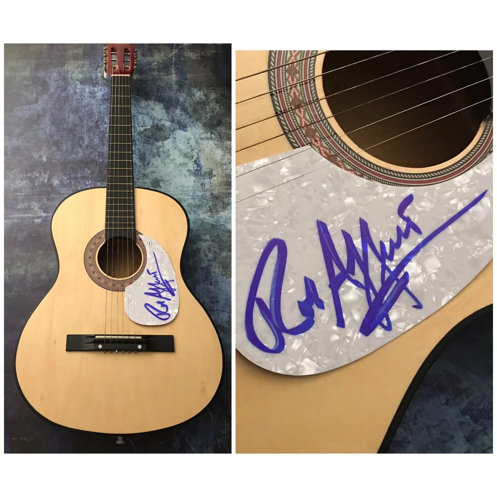 GFA Skid Row Band Drummer  * ROB AFFUSO *  Signed Acoustic Guitar R2 COA