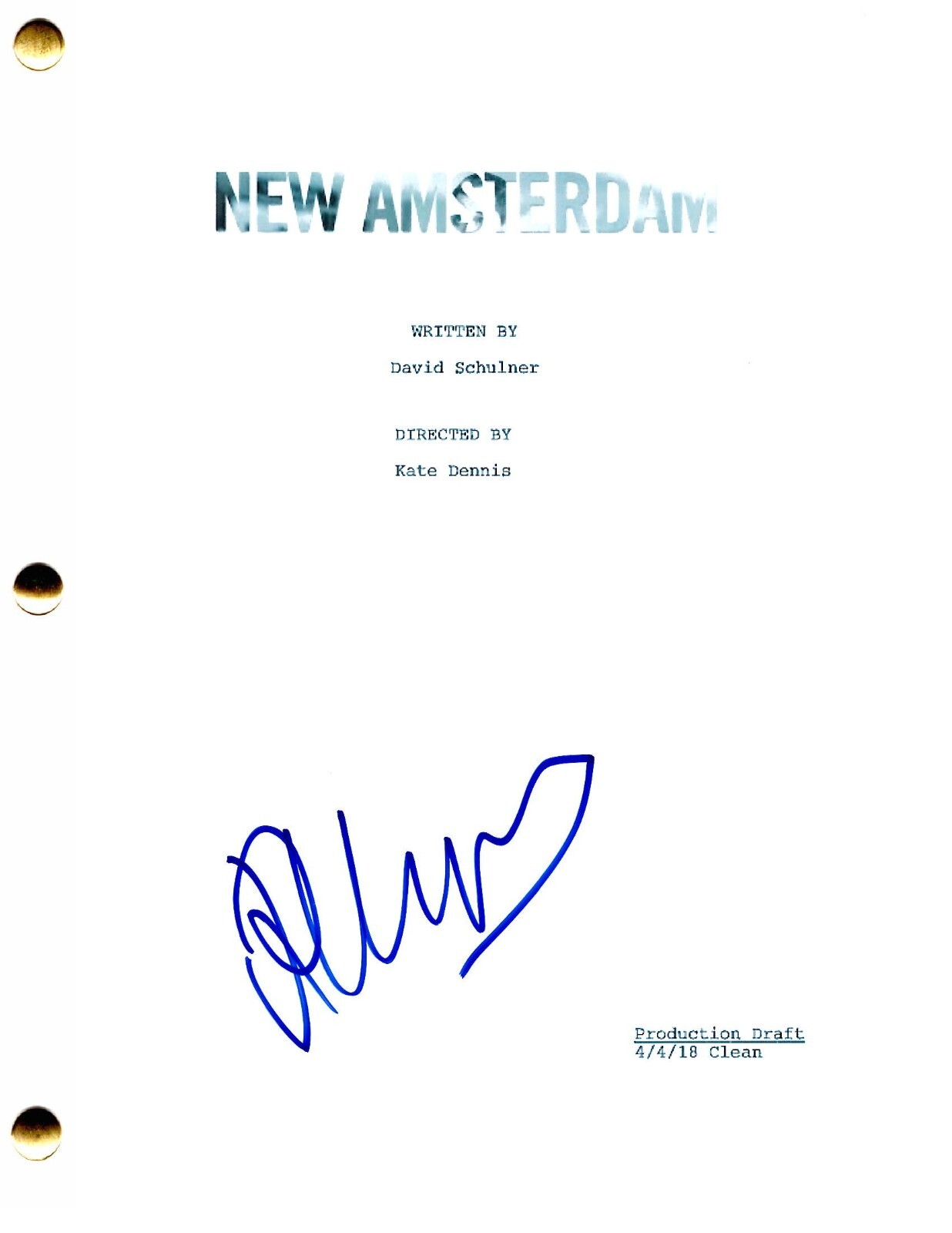 Janet Montgomery Signed New Amsterdam Pilot Script Authentic Autograph