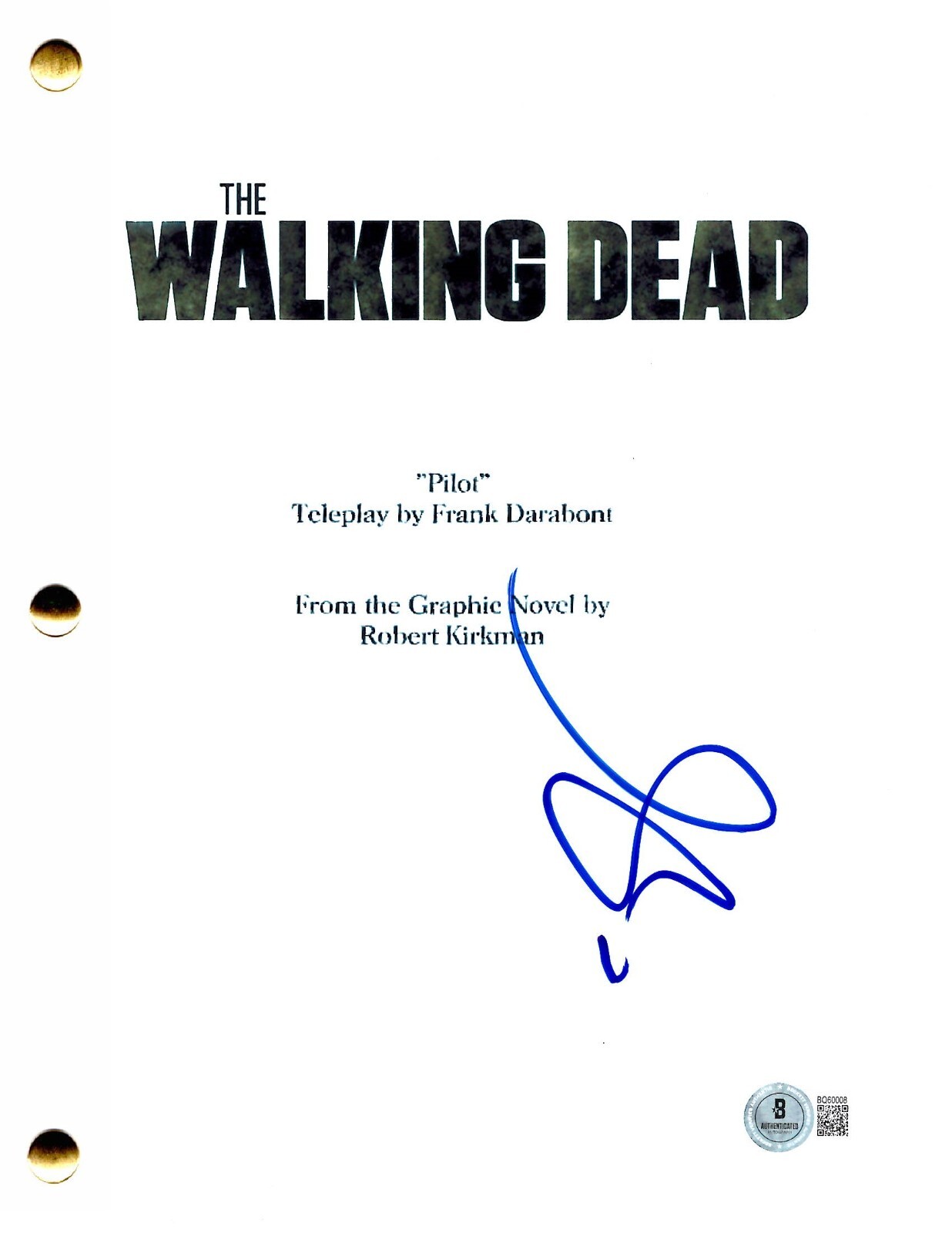 Steven Yeun Signed The Walking Dead Pilot Script Authentic Autograph Beckett