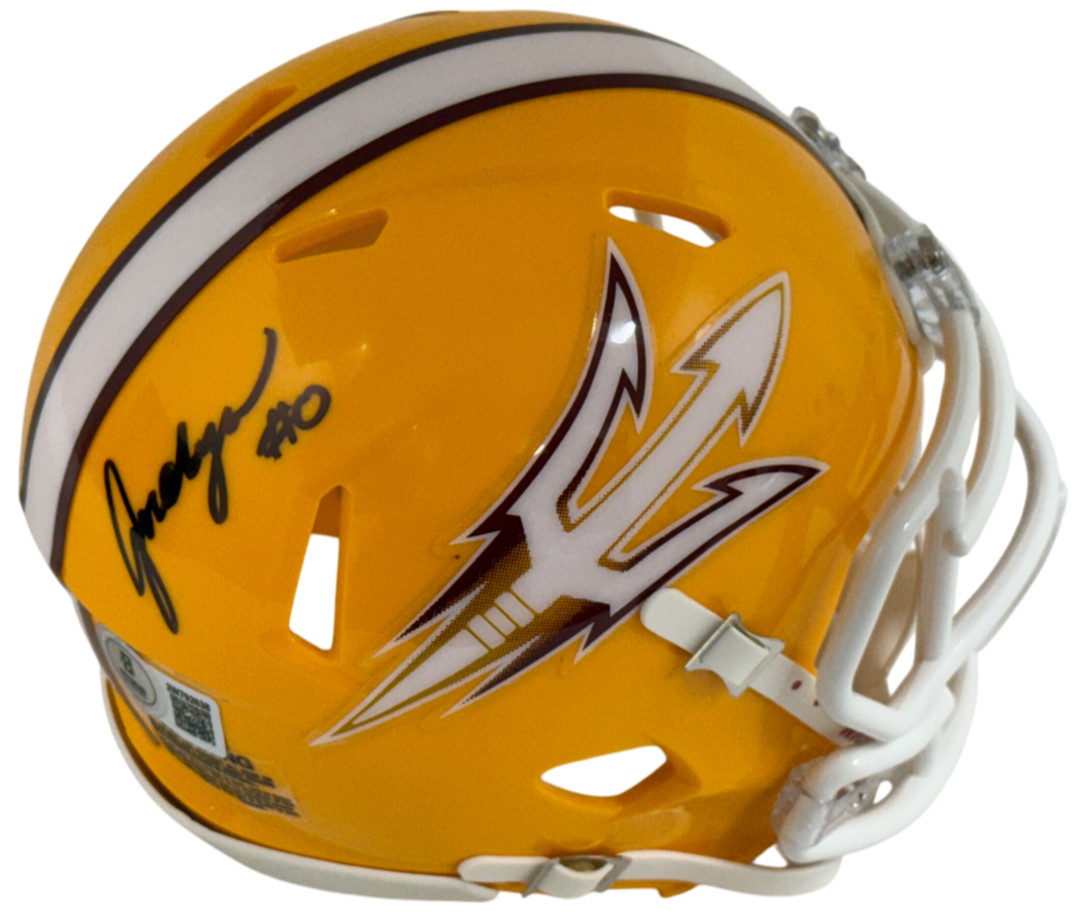 Jordyn Tyson Signed Arizona State Sun Devils Mini Helmet Auto Beckett Witness