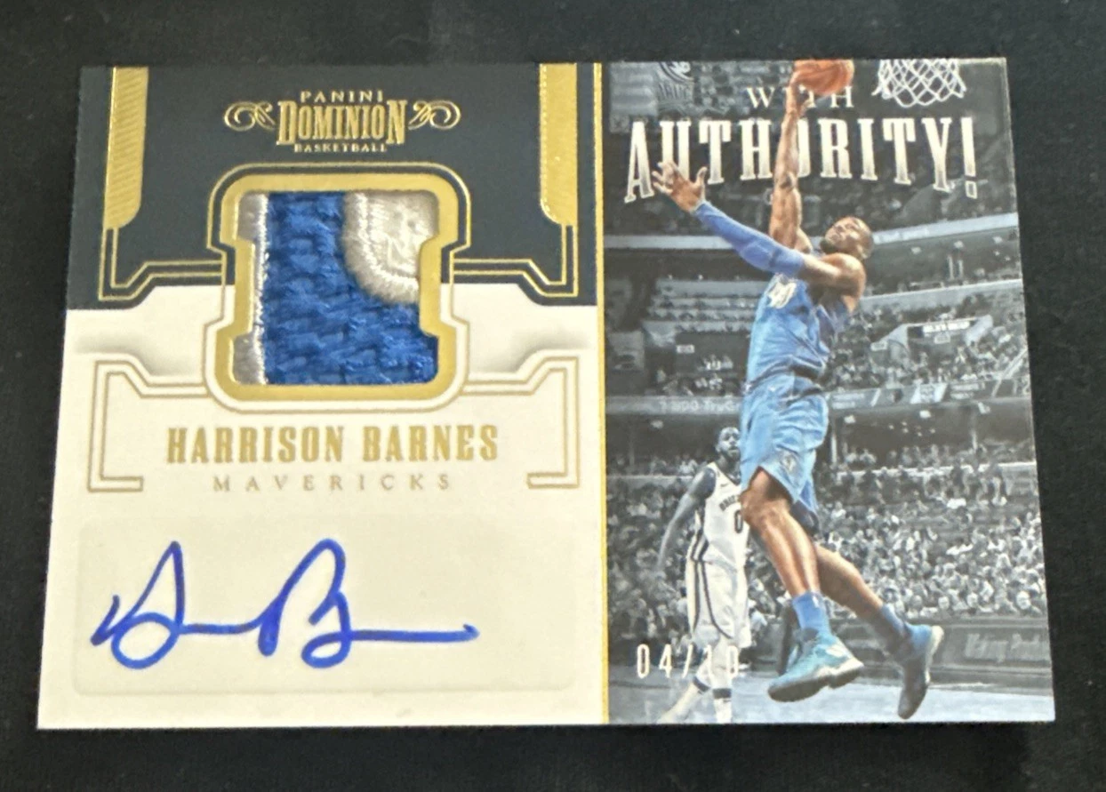 2017-18 Panini Dominion HARRISON BARNES WITH AUTHORITY Patch Auto Gold 4/10