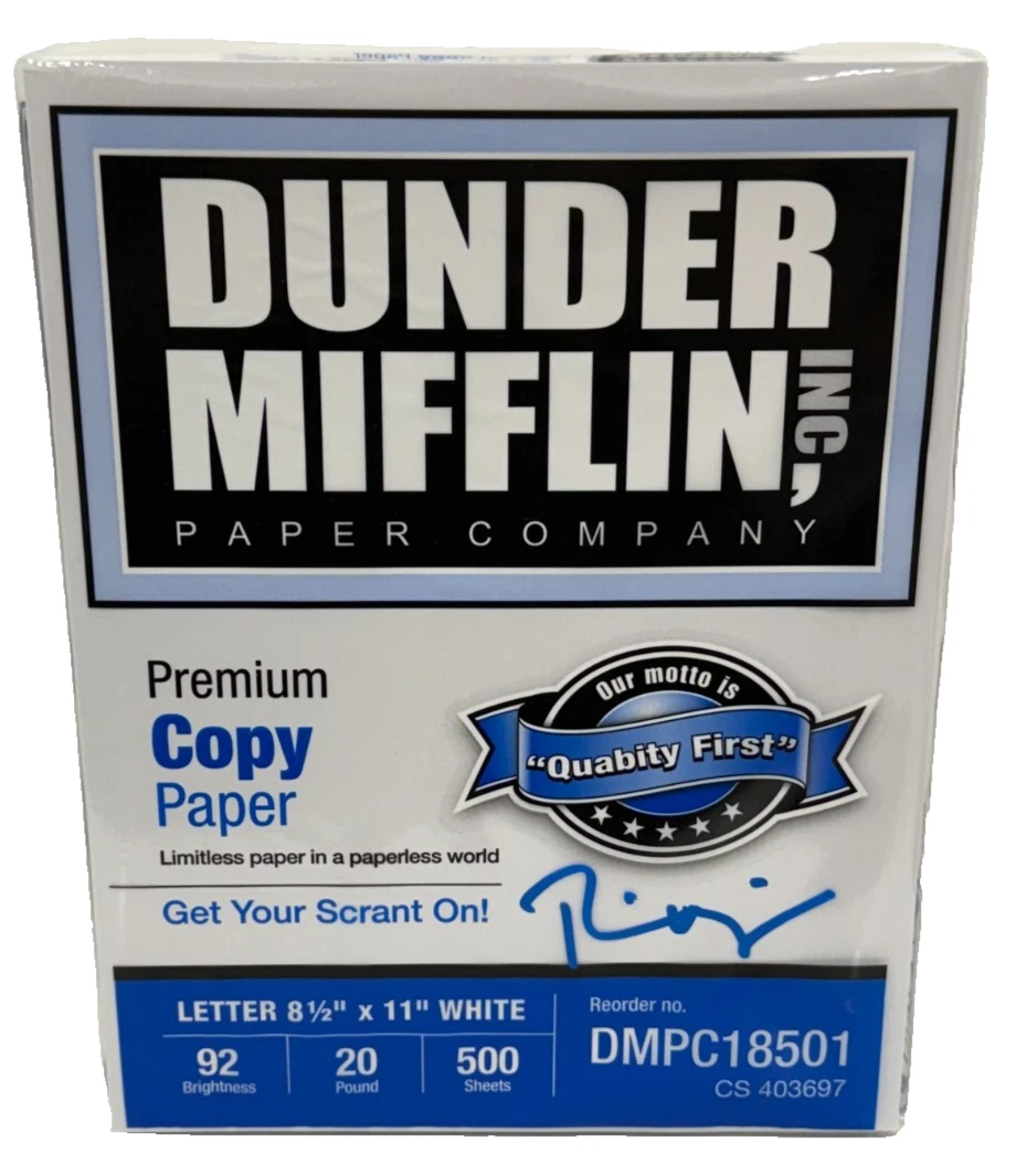 Rainn Wilson Signed Dunder Mifflin Ream Paper The Office Autograph Beckett