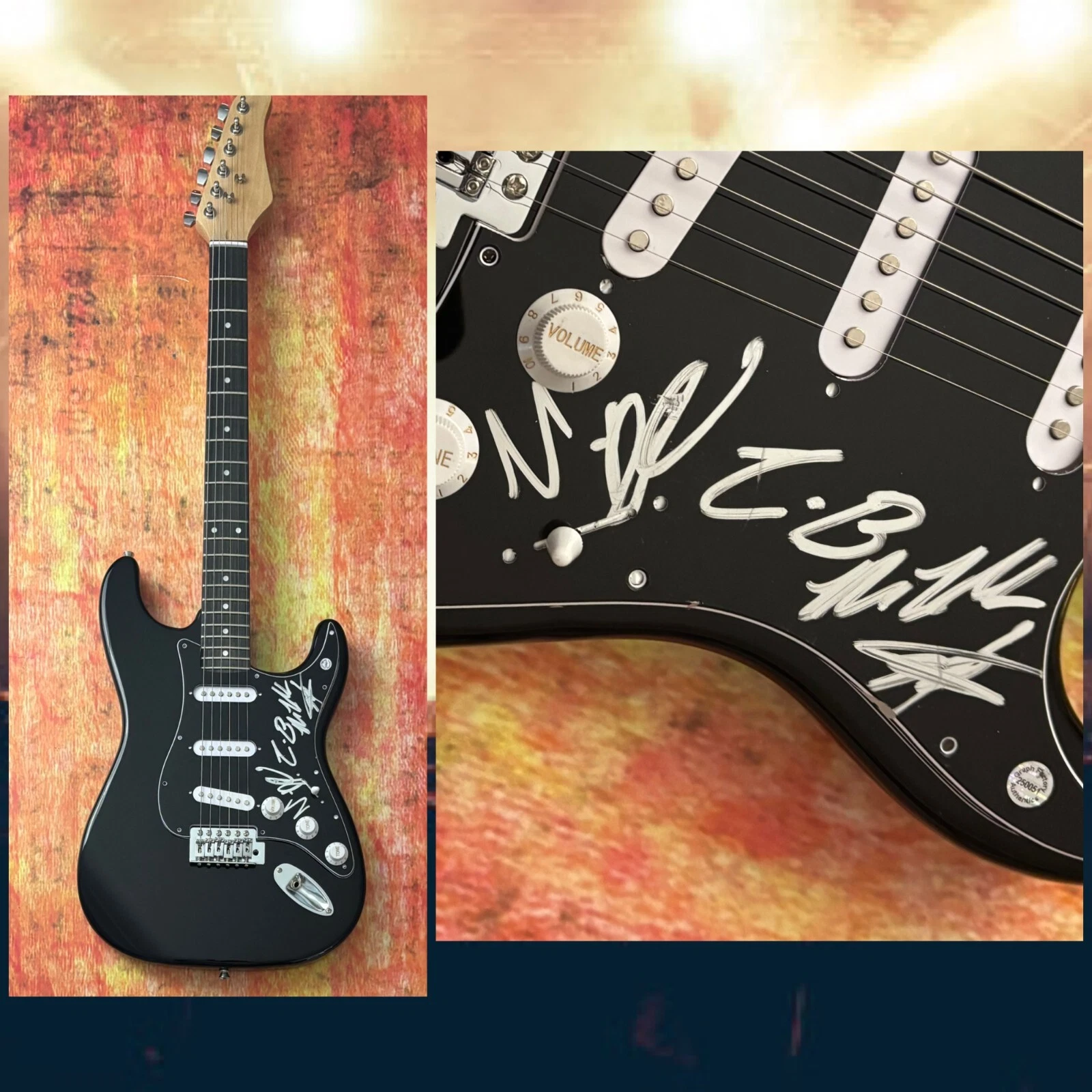 GFA  Campbell Burns x4 Band  * VACATIONS *  Signed Electric Guitar COA