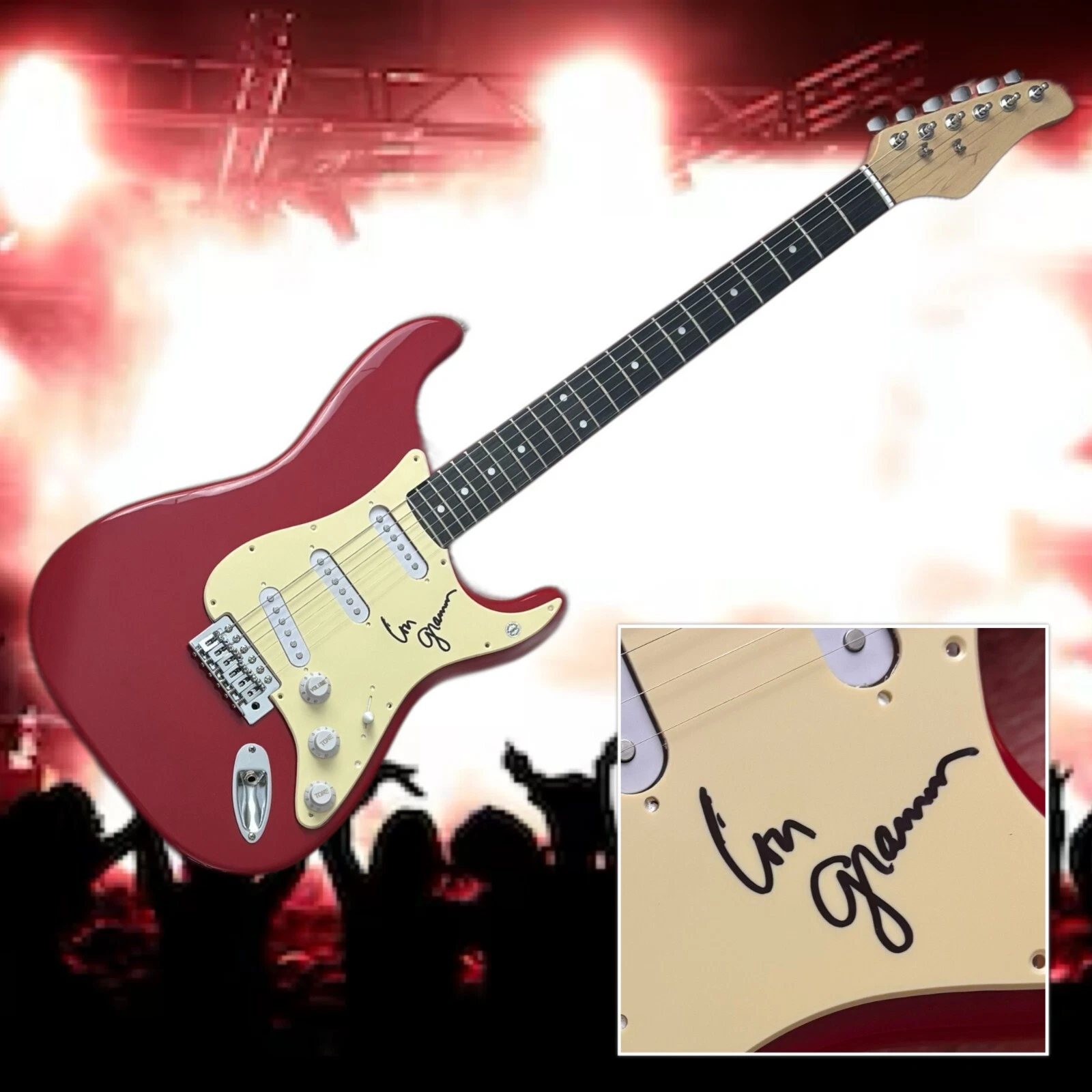 GFA Foreigner Band Ready or Not  * LOU GRAMM *  Signed Electric Guitar COA