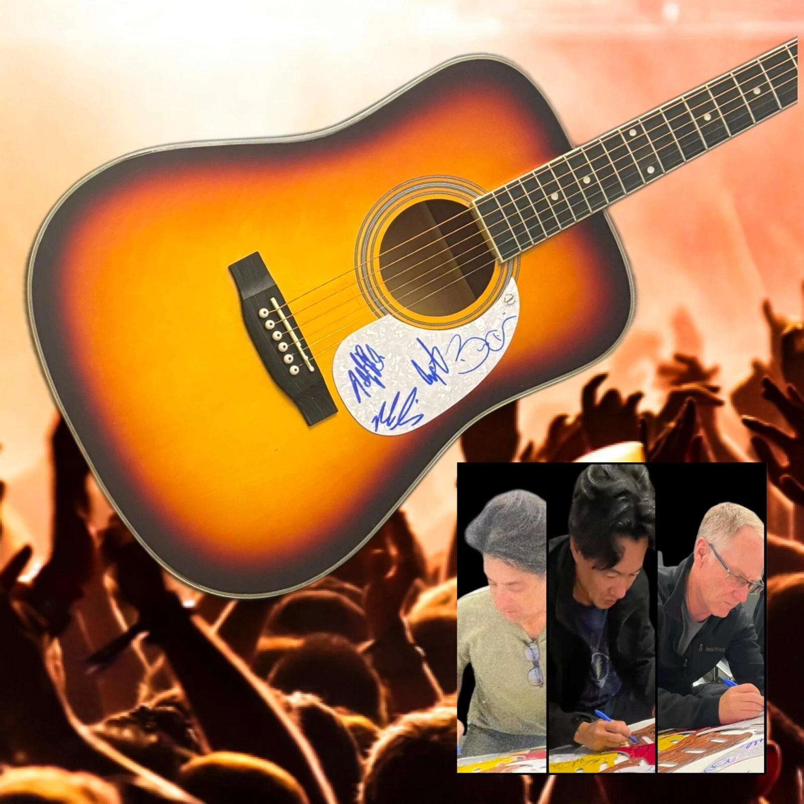 * BIG HEAD TODD AND THE MONSTERS *  Band Signed Acoustic Guitar PROOF GFA COA