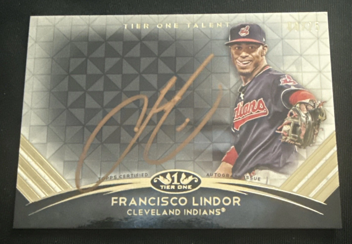 FRANCISCO LINDOR 2018 TOPPS TIER ONE AUTO TIER ONE TALENT AUTOGRAPH #8/25
