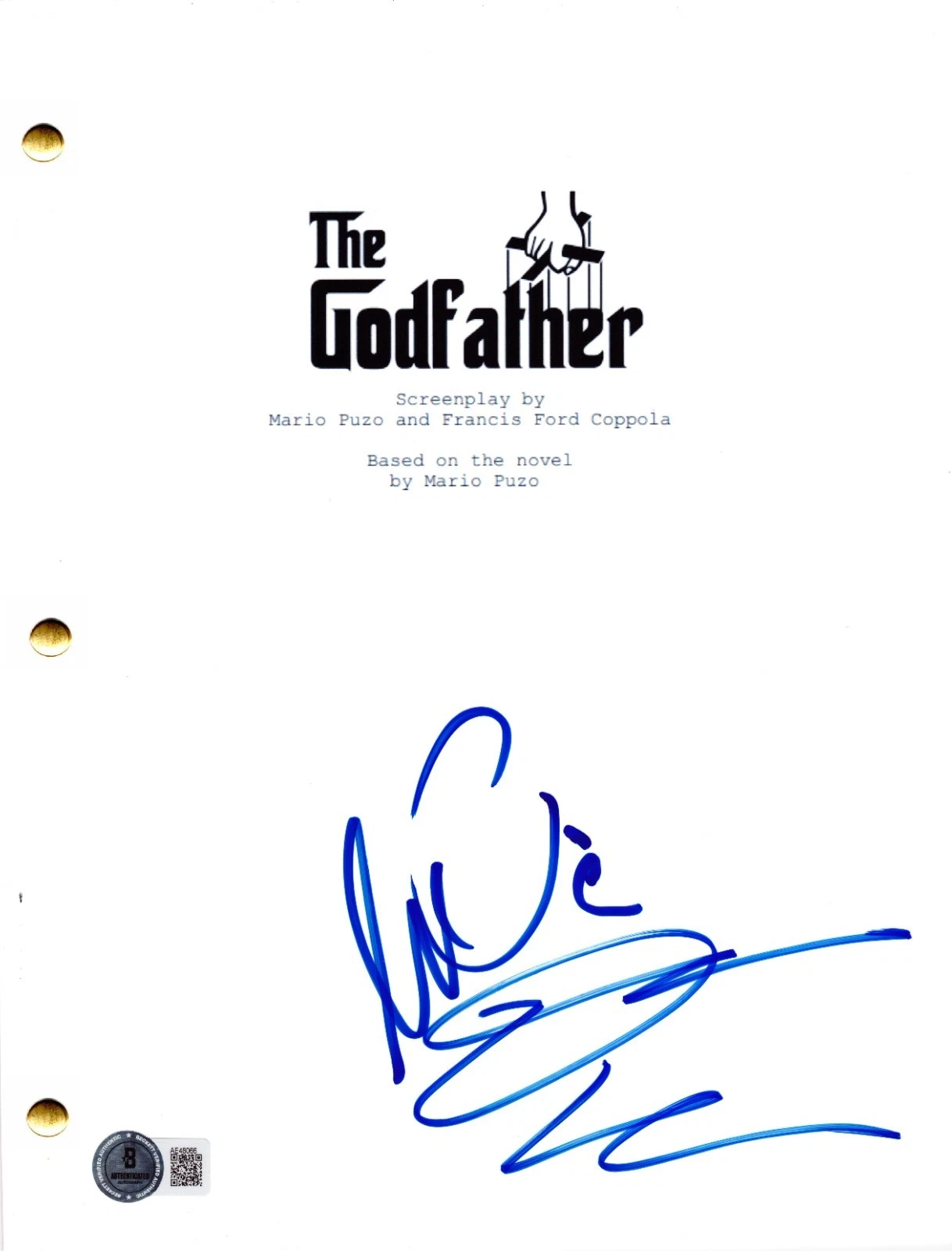Al Pacino Diane Keaton Signed The Godfather Full Script Autograph Beckett LOA