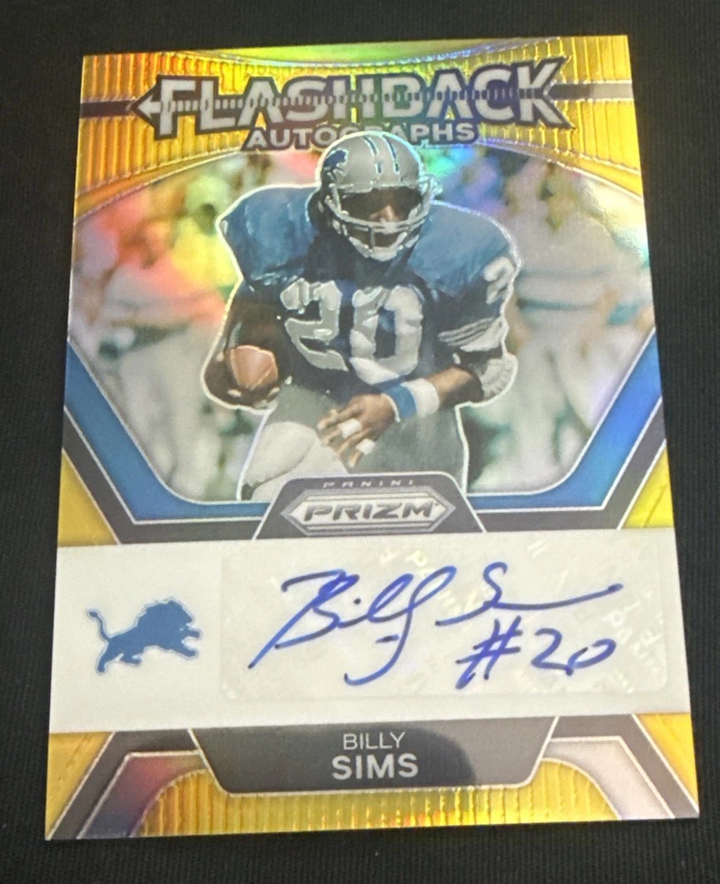 2023 Panini Prizm Billy Sims Flashback Autographs #FA-BS GOLD 2/10 Detroit
