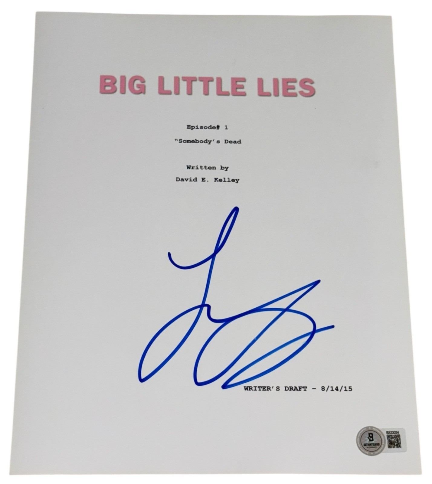 Laura Dern Signed Autograph Big Little Lies Full Pilot TV Script Beckett BAS
