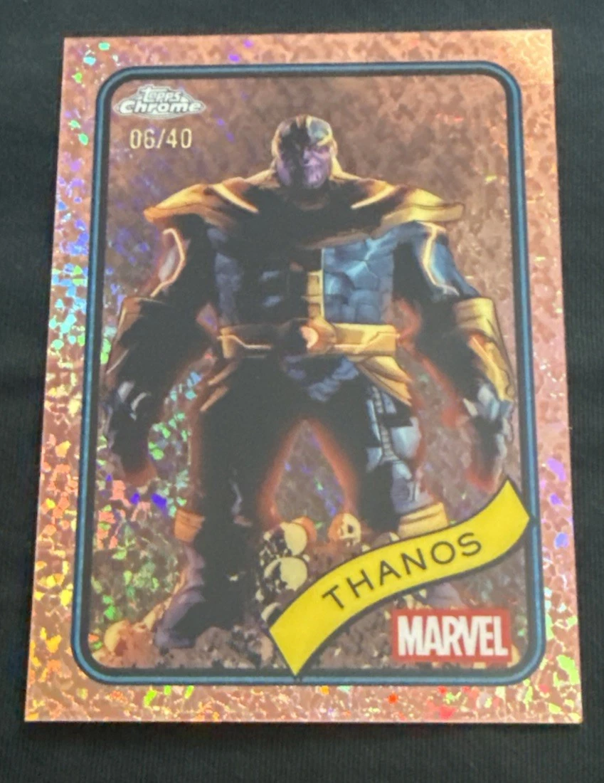 2025 Topps Chrome Marvel Thanos Rose Gold Mini Diamond 6/40 #158