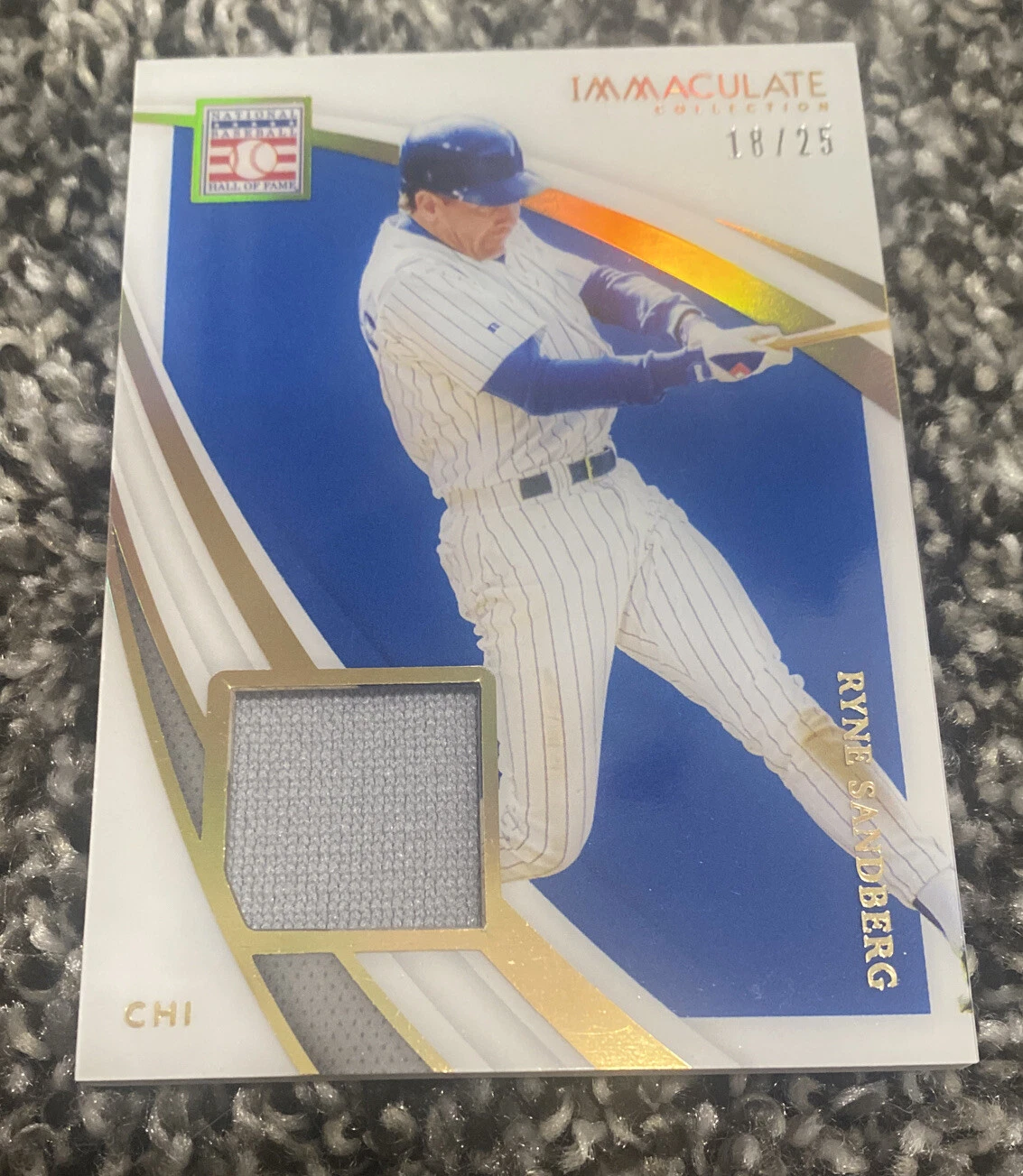 2021 IMMACULATE RYNE SANDBERG HALL OF FAME GAME WORN JERSEY RARE #/25 ! CUBS