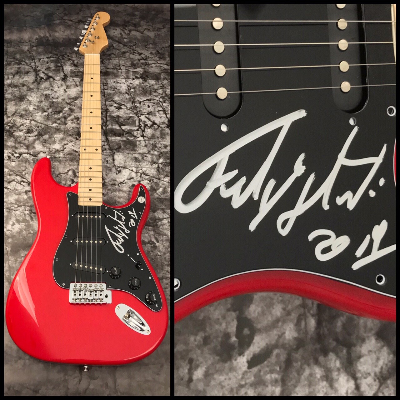 GFA Enanitos Verdes Group * FELIPE STAITI * Signed Electric Guitar F4 COA