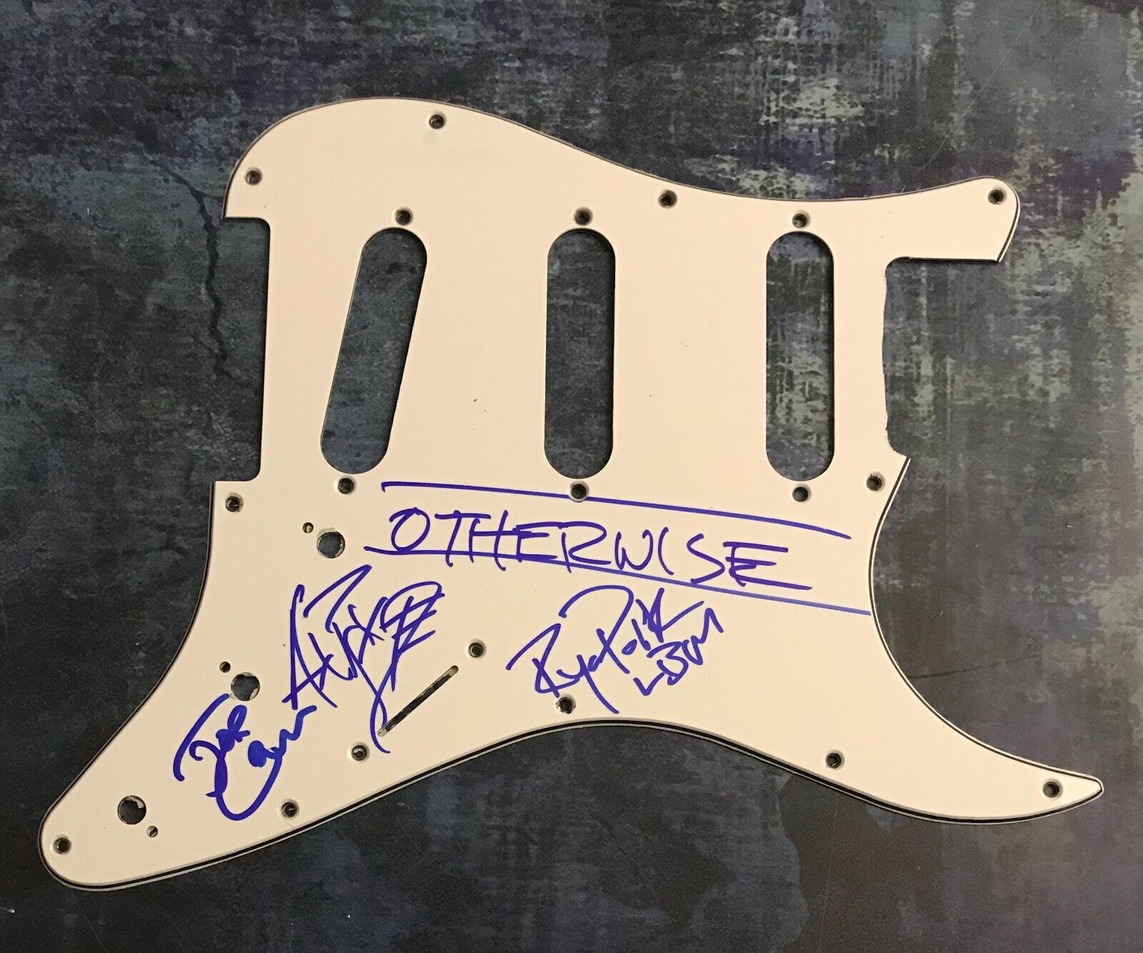 GFA  Adrian Patrick x4 Band  * OTHERWISE * Signed Electric Pickguard PROOF COA
